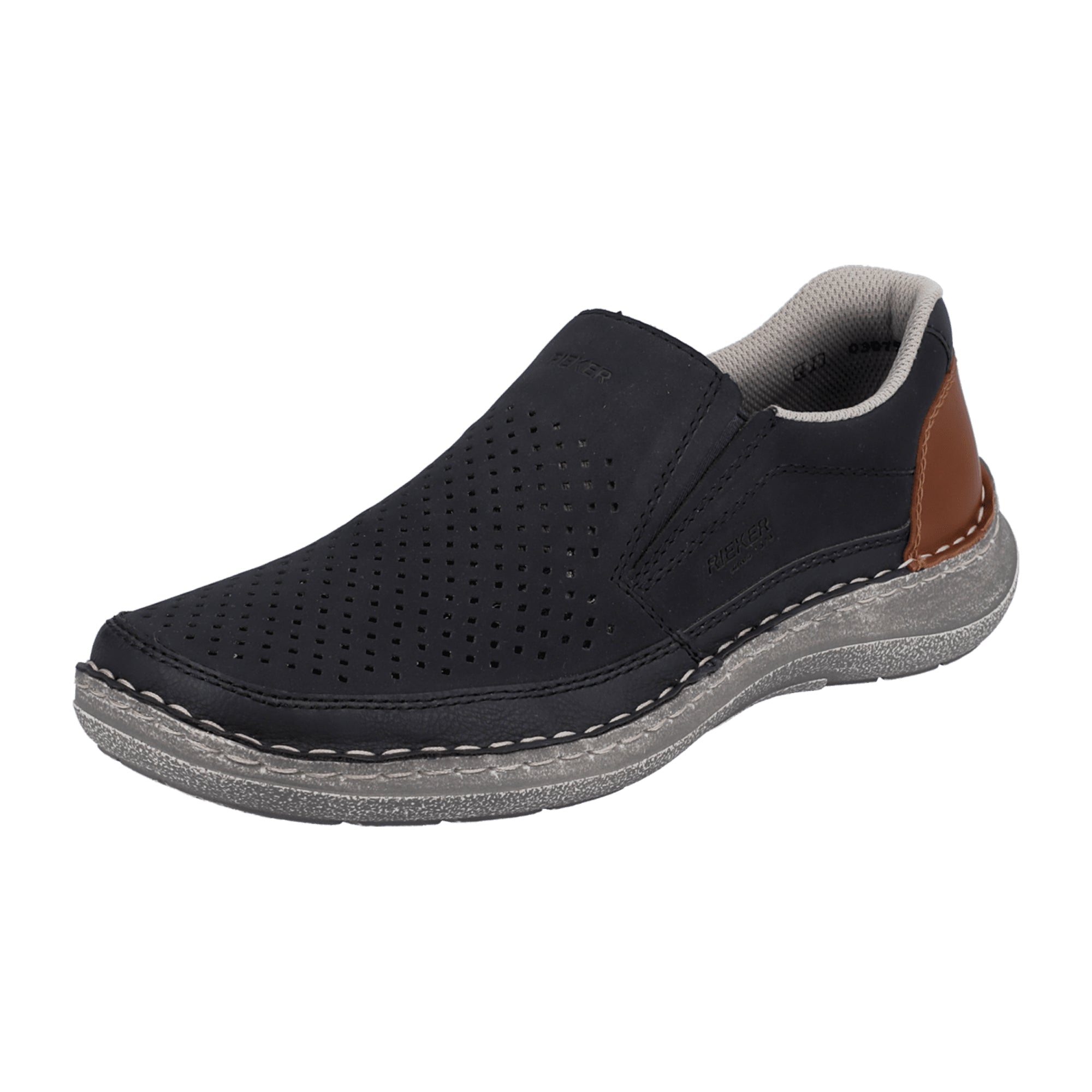 Rieker Men's Gray Slip-On Shoes with Comfort Sole and Elastic Insert