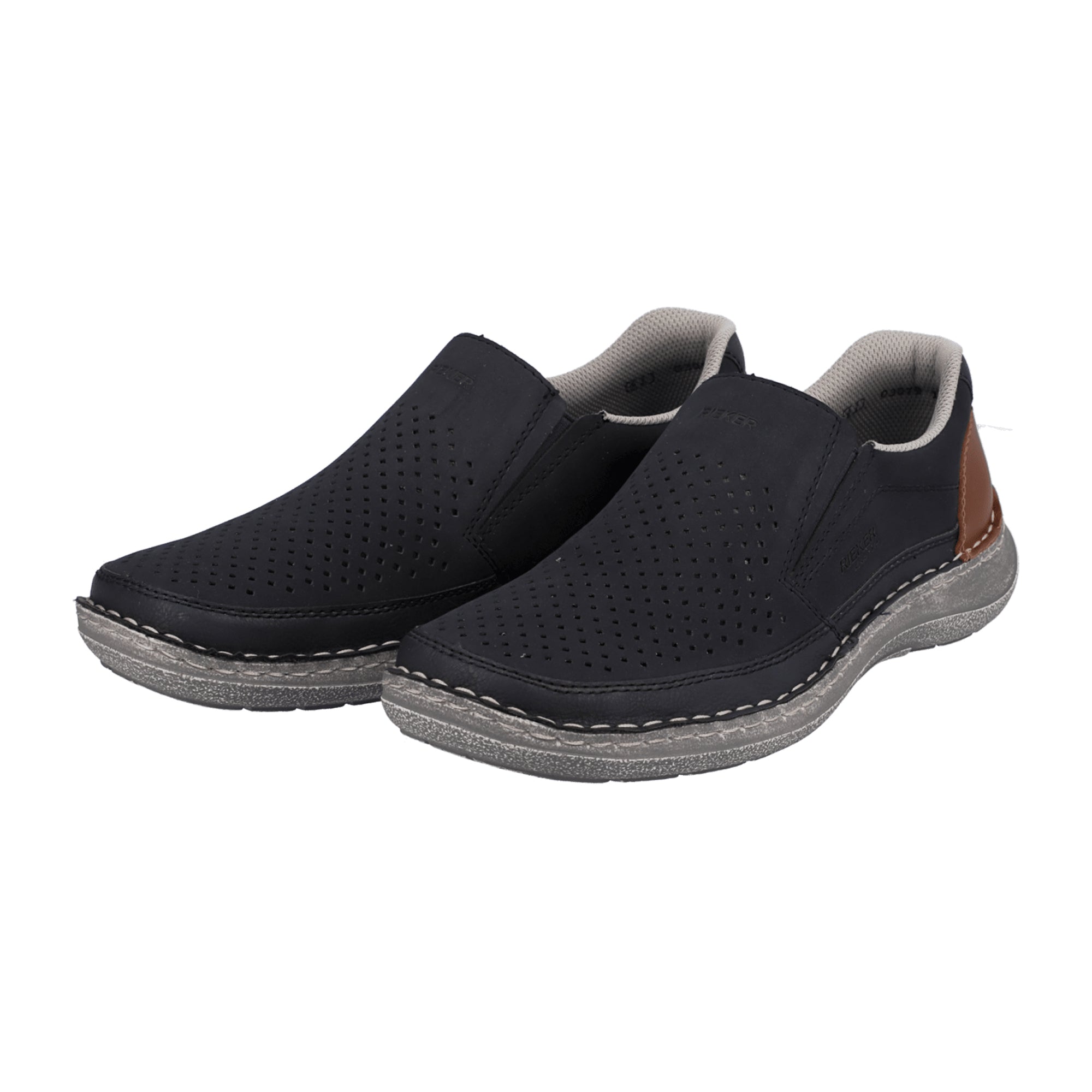 Rieker Men's Gray Slip-On Shoes with Comfort Sole and Elastic Insert