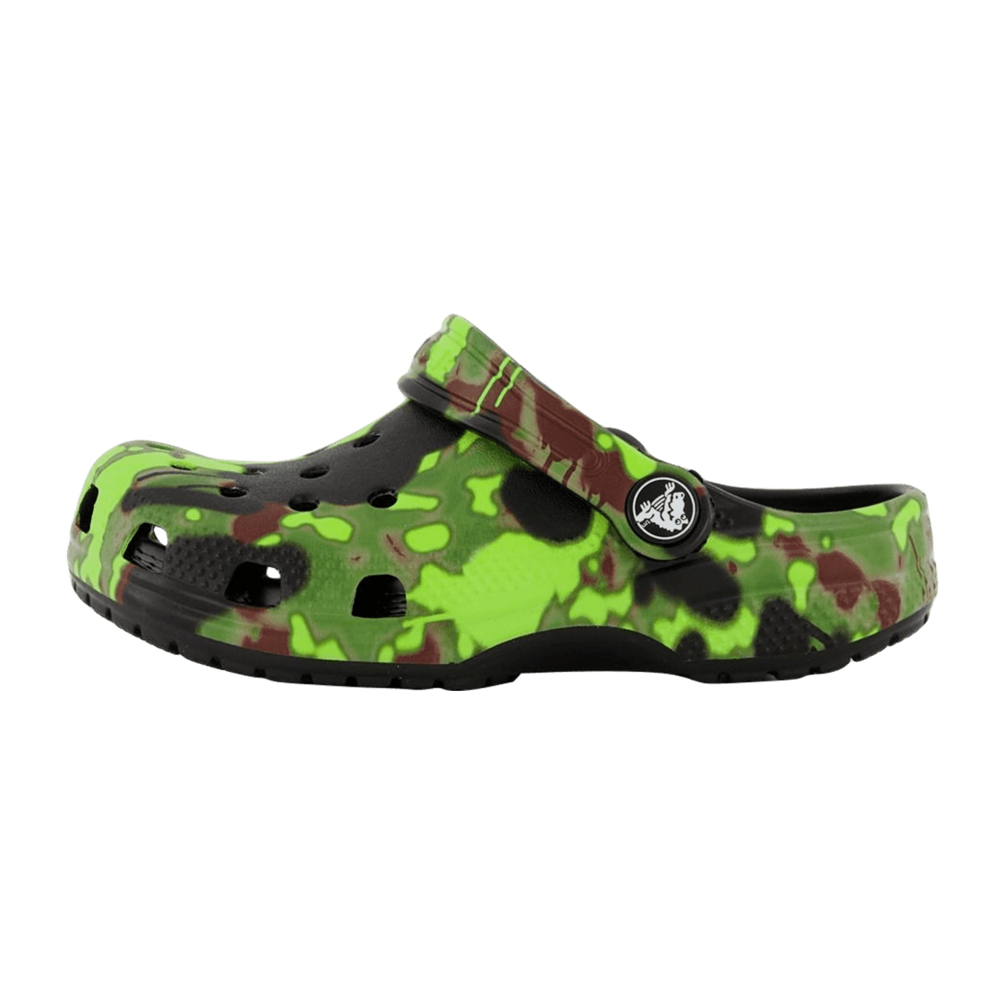 Crocs Kids Classic Spray Camo Clog - Durable Lightweight Slip-on Shoes, Green