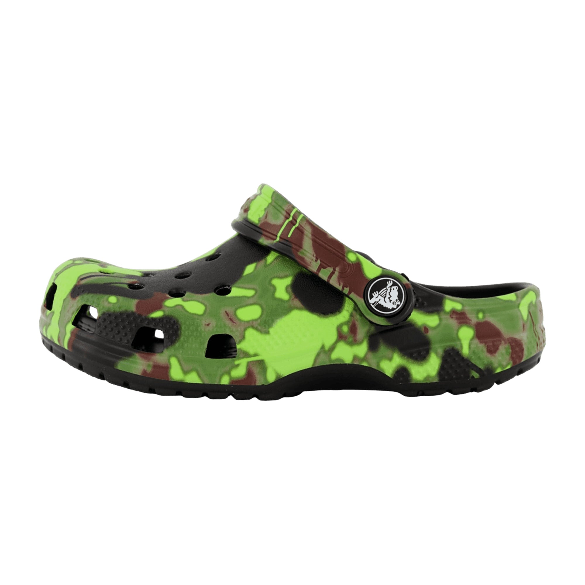 Crocs Kids Classic Spray Camo Clog - Durable Lightweight Slip-on Shoes, Green