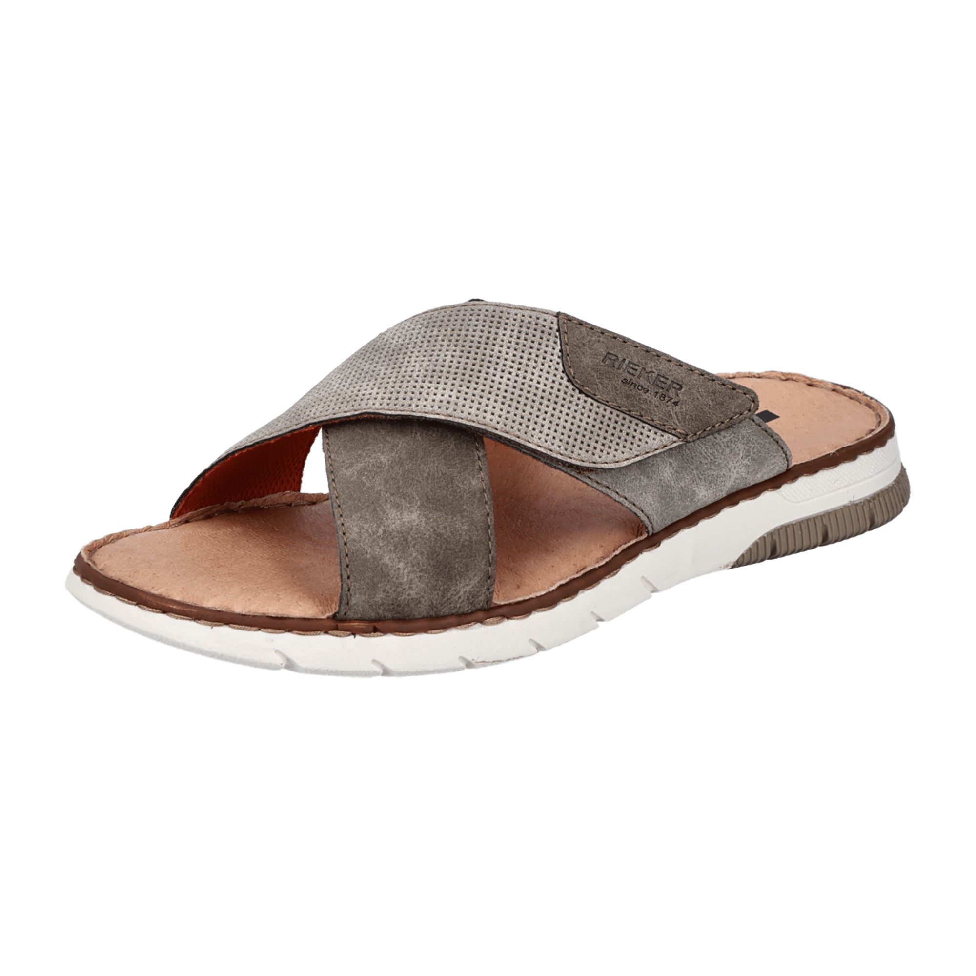 Rieker Men's Brown Sandals with Velcro Closure and Cushioned Sole