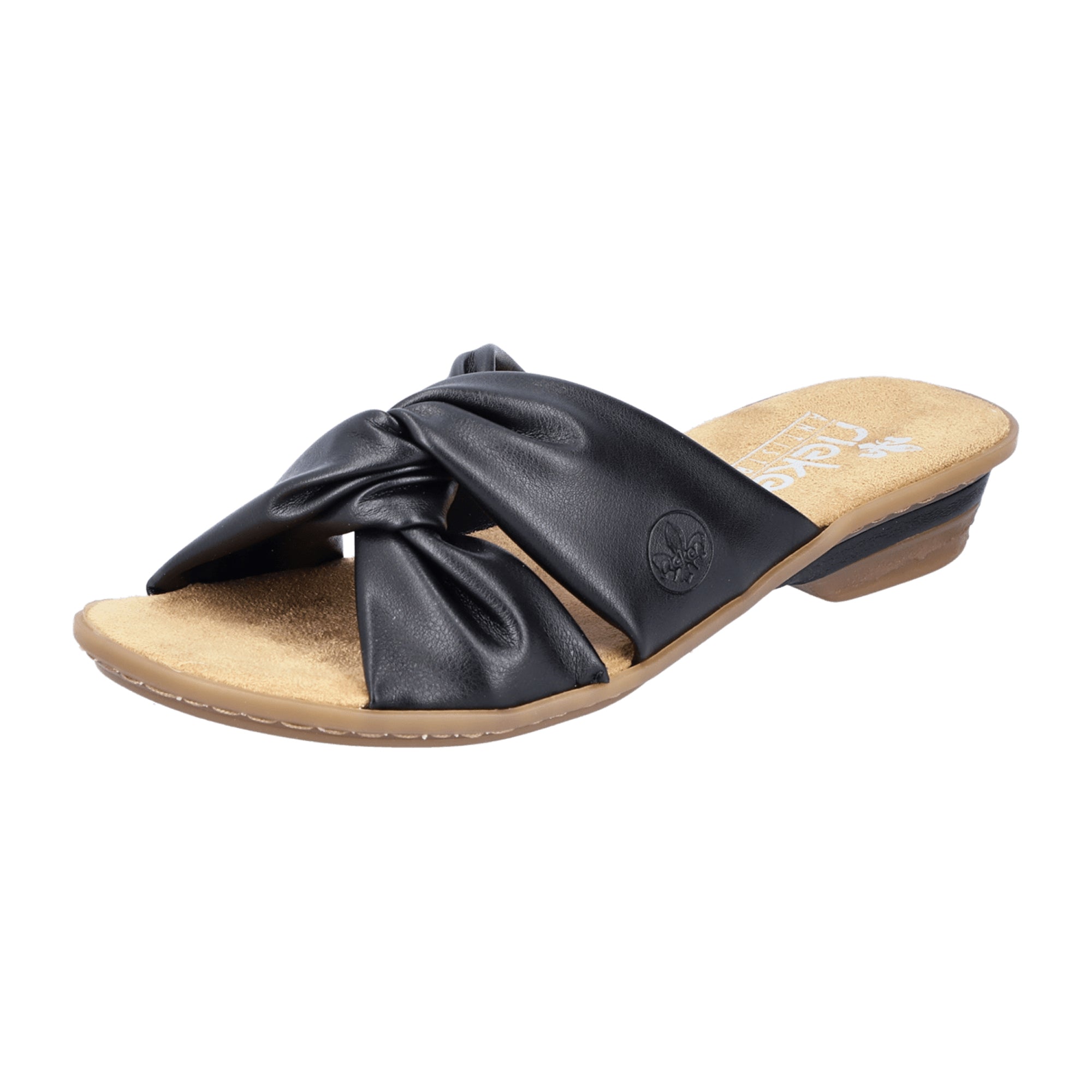 Rieker Classic Women's Black Slip-On Sandals Comfortable Faux Leather