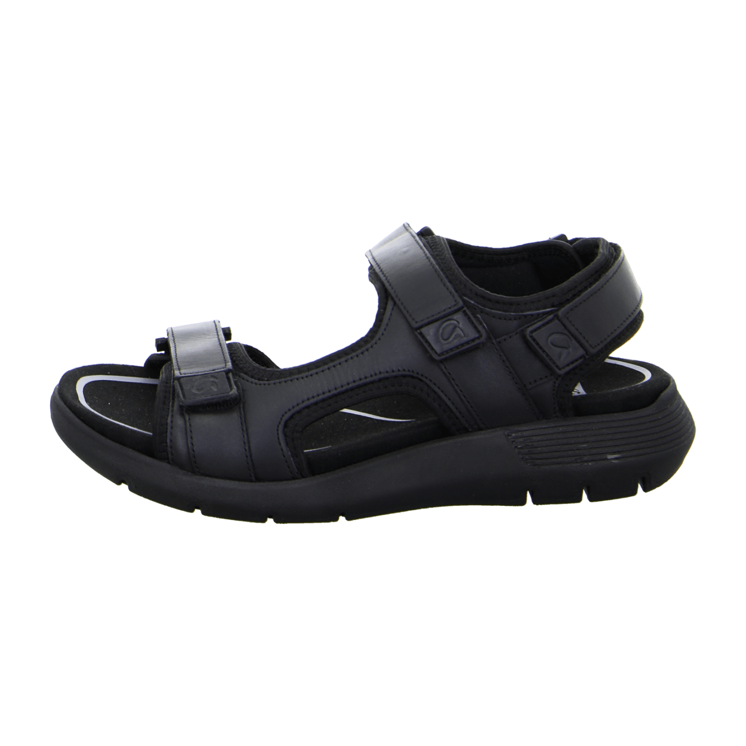 ARA SANDRO Men's Lace-Up Leather Shoe with Hook-and-Loop Closure and Ankle Strap in Black