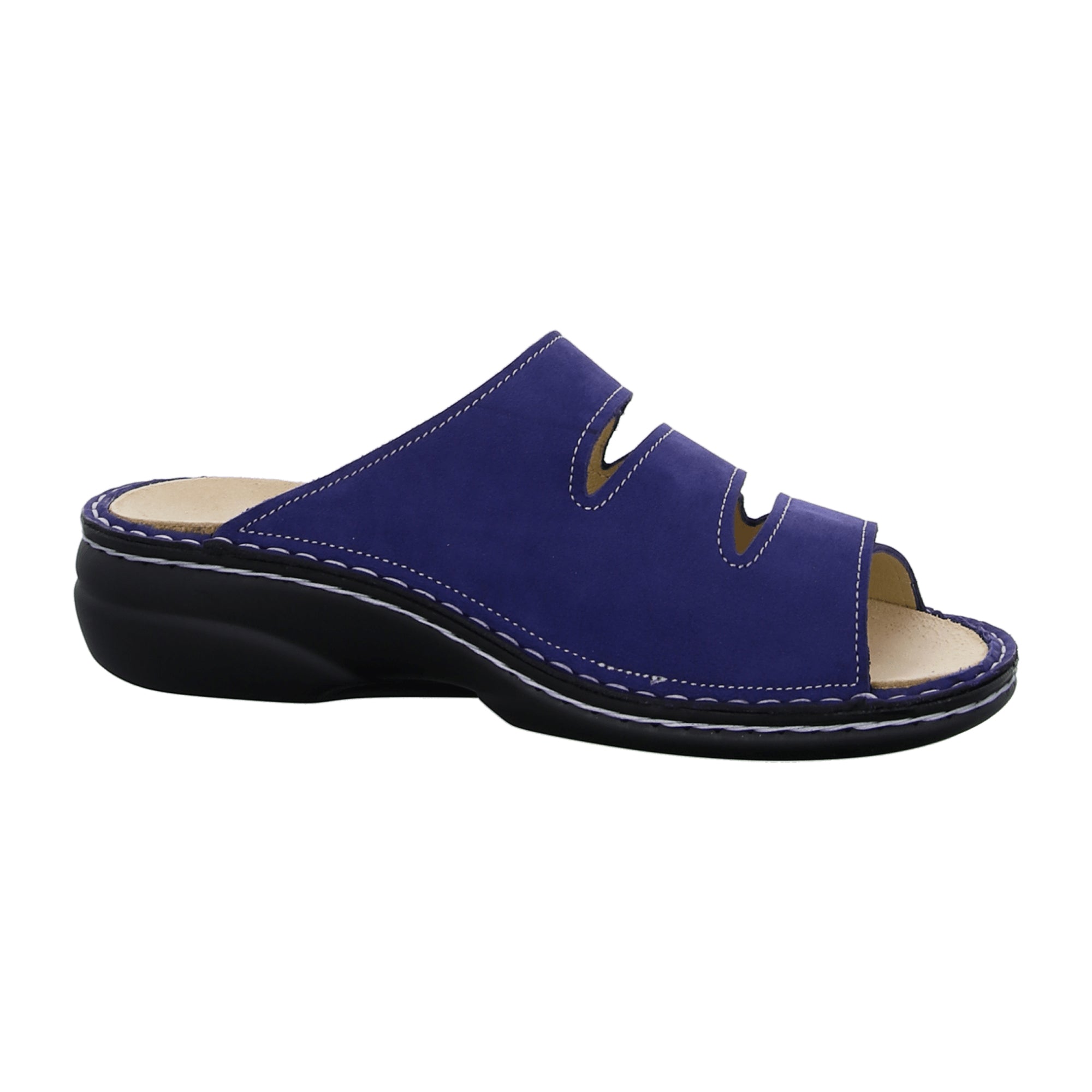 Finn Comfort Kos Women's Slide Sandals in Royal/Atlantic Blue - Stylish & Comfortable Leather Footwear - Bartel-Shop