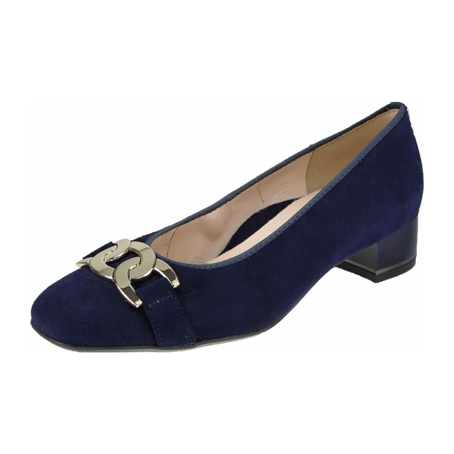 ARA Graz H Width Women's Clogs in Blue Suede with Leather Lining and Round Toe