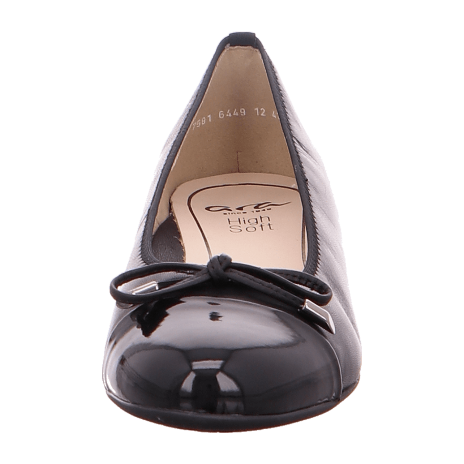 ARA BARI Women's Leather Ballet Flats with Round Toe, Slip-On Design in Black - Bartel-Shop