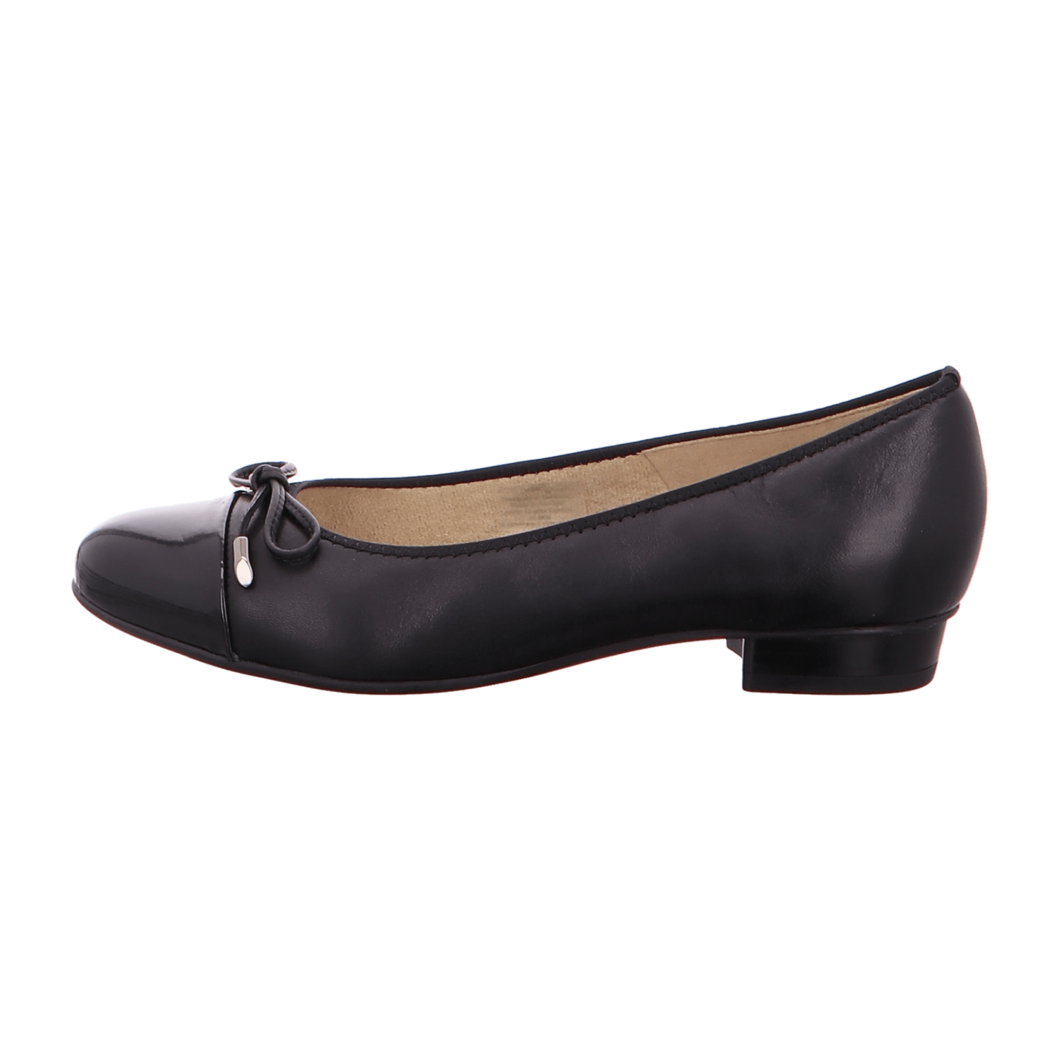 ARA BARI Women's Leather Ballet Flats with Round Toe, Slip-On Design in Black - Bartel-Shop