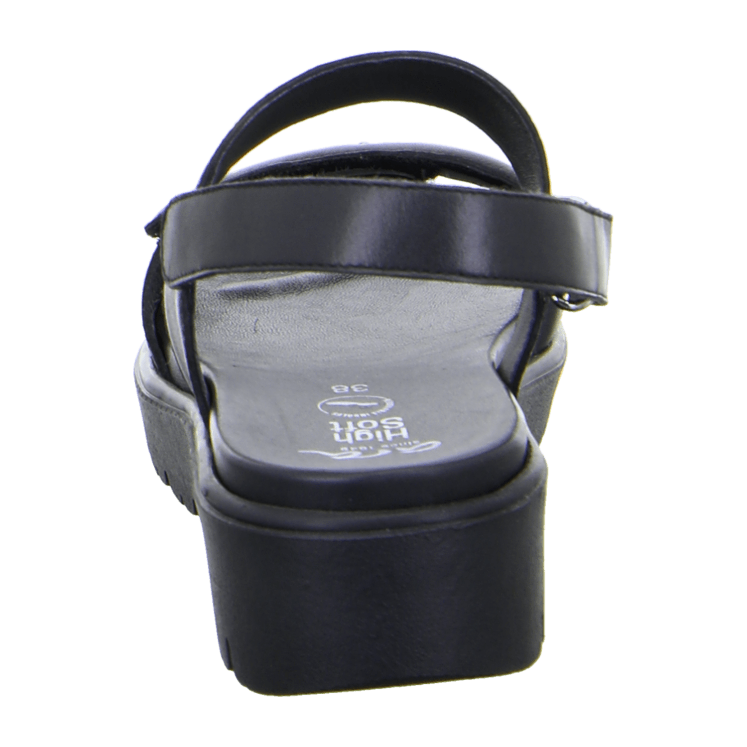 ARA Bilbao Women's Slip-On Sandalette with Ankle Strap in Smooth Leather, Black