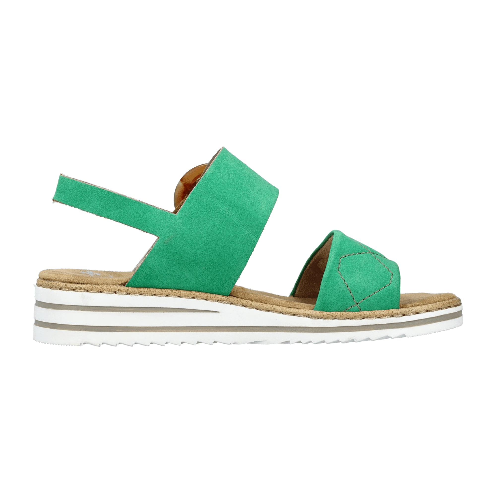 Rieker FSK Green Women's Sandals with Adjustable Straps and Cushioned Sole