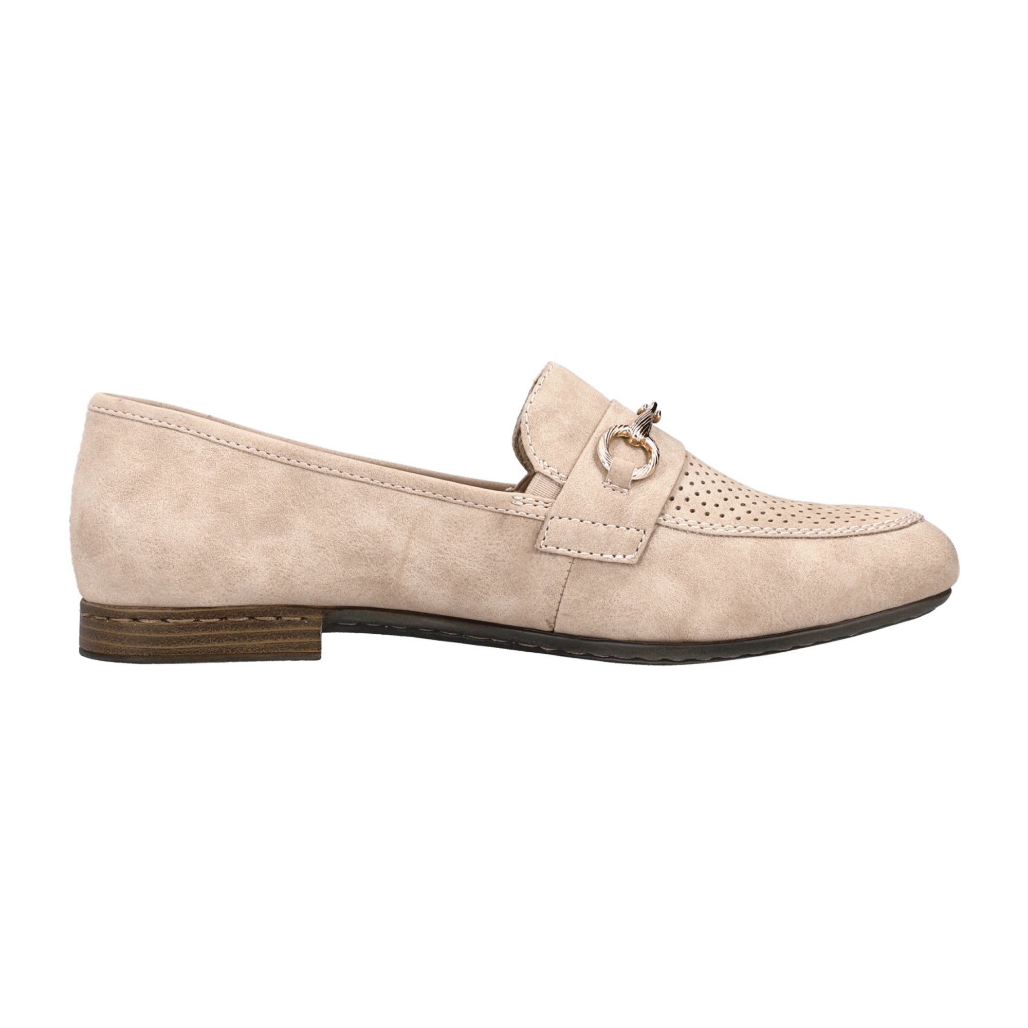 Rieker Women's Pink Slip-On Loafers with Cushioned Sole and Round Toe