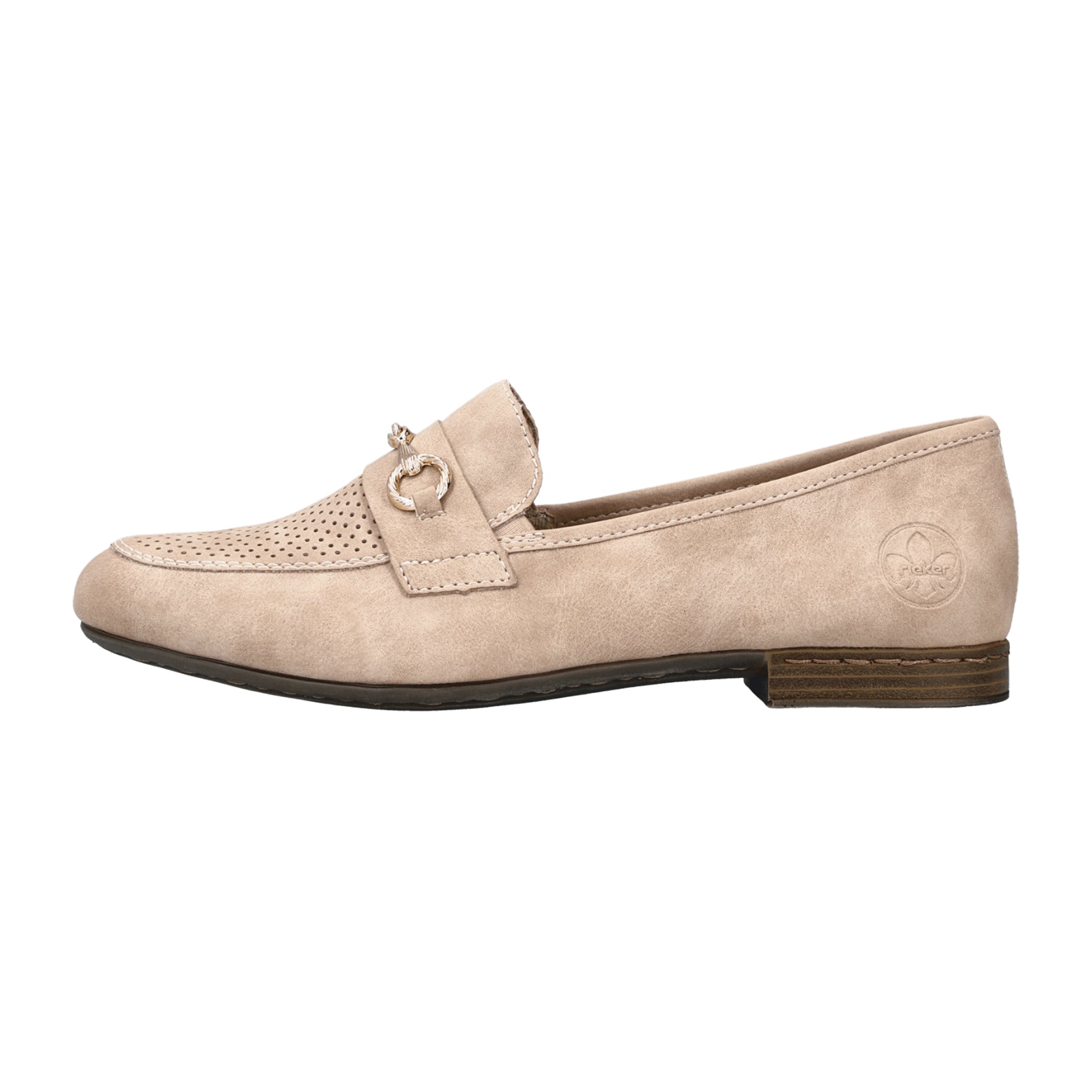 Rieker Women's Pink Slip-On Loafers with Cushioned Sole and Round Toe