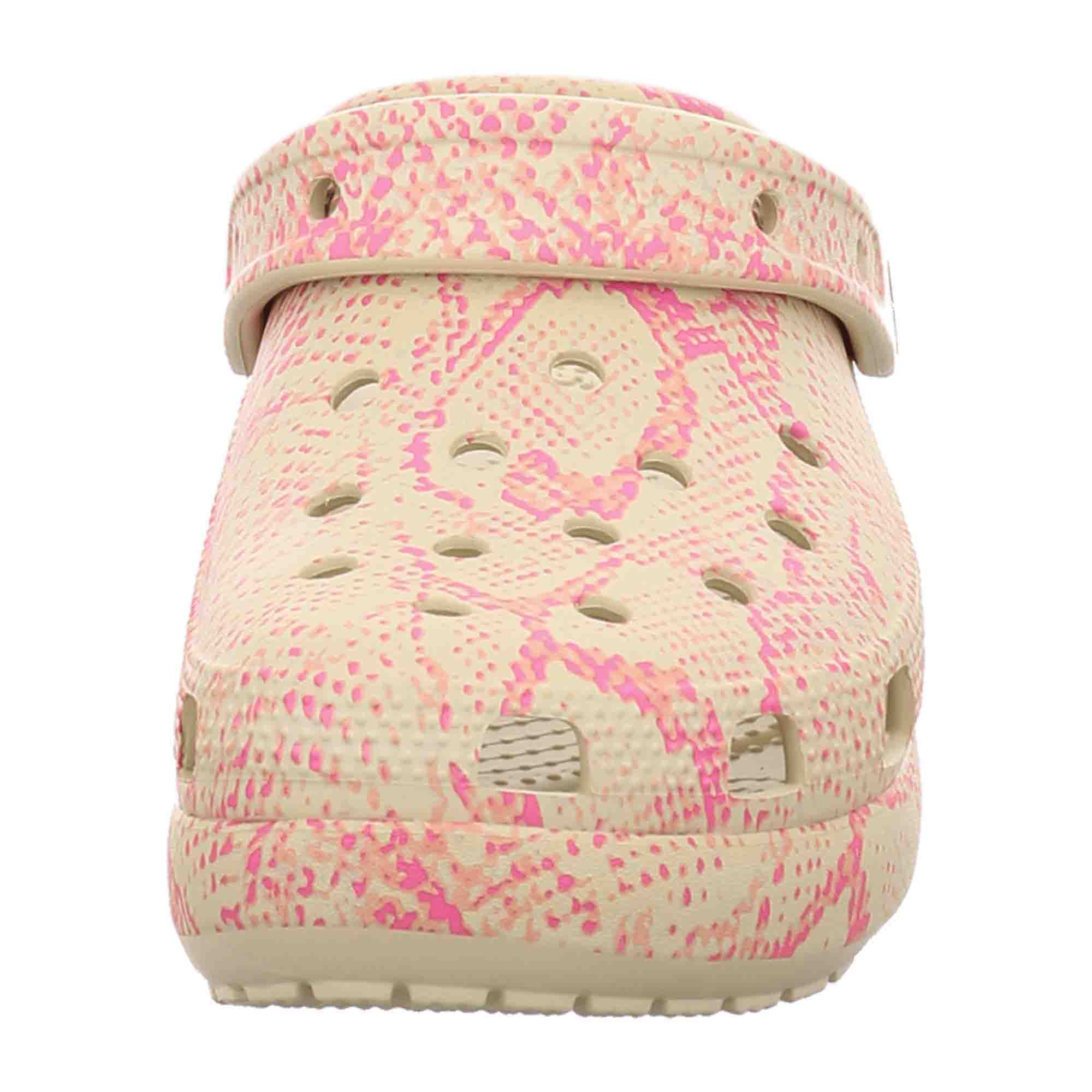 Crocs Women's Classic Platform Snakeprint Clogs - Stylish Beige Comfort Footwear