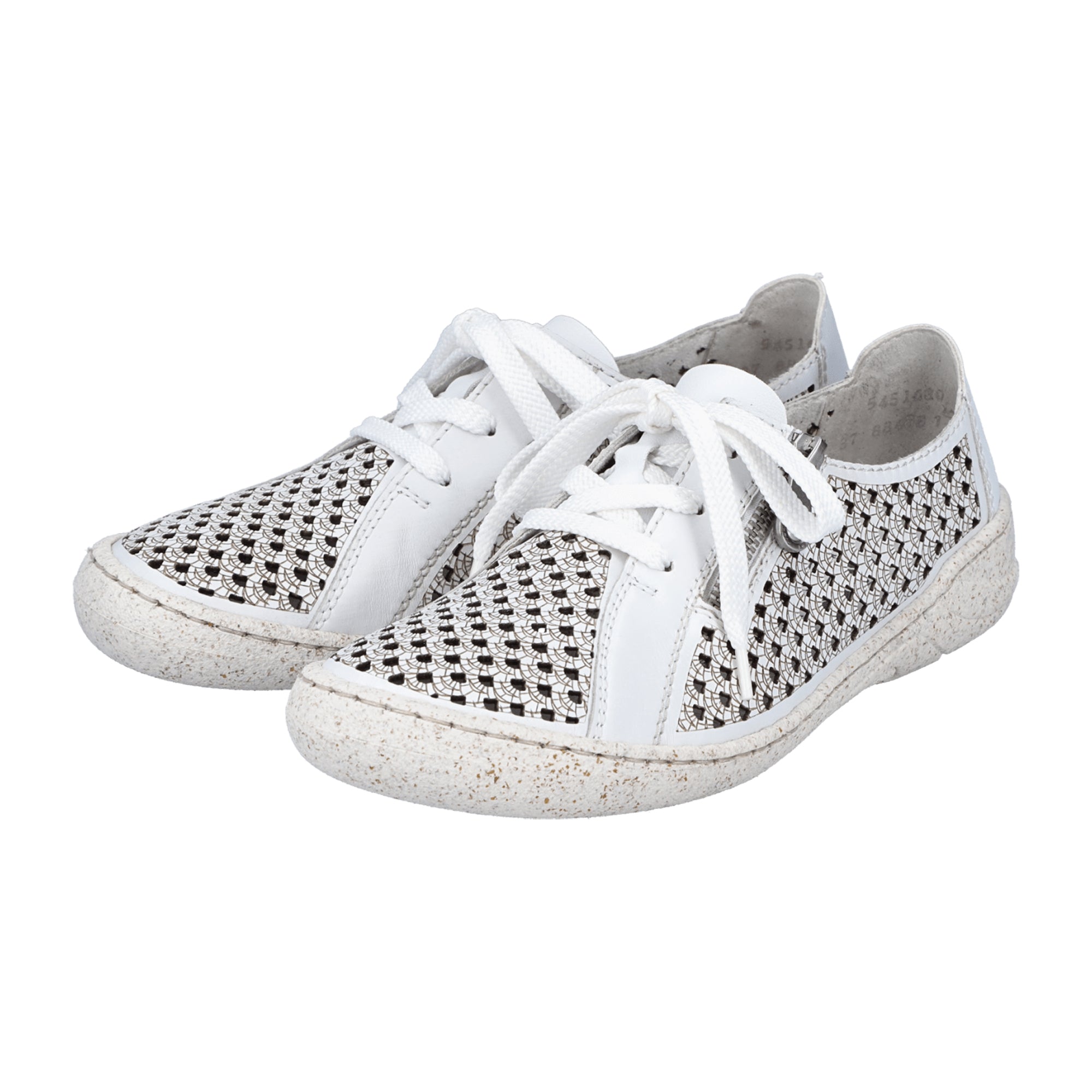 Rieker Women's White Lace-Up Shoes Comfortable Modern Design Synthetic Leather