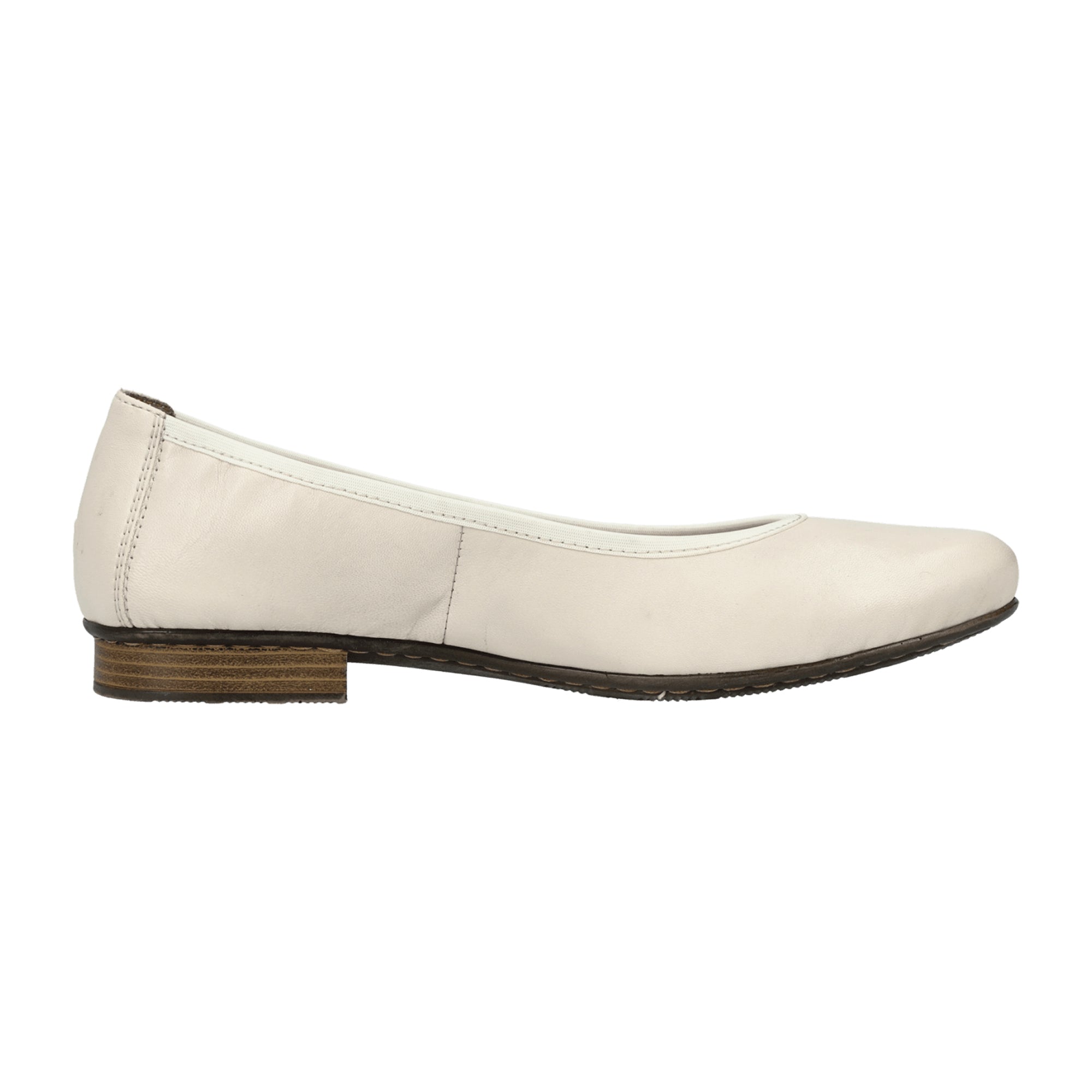 Rieker Women's White Leather Slip-On Pumps with Cushioned Sole