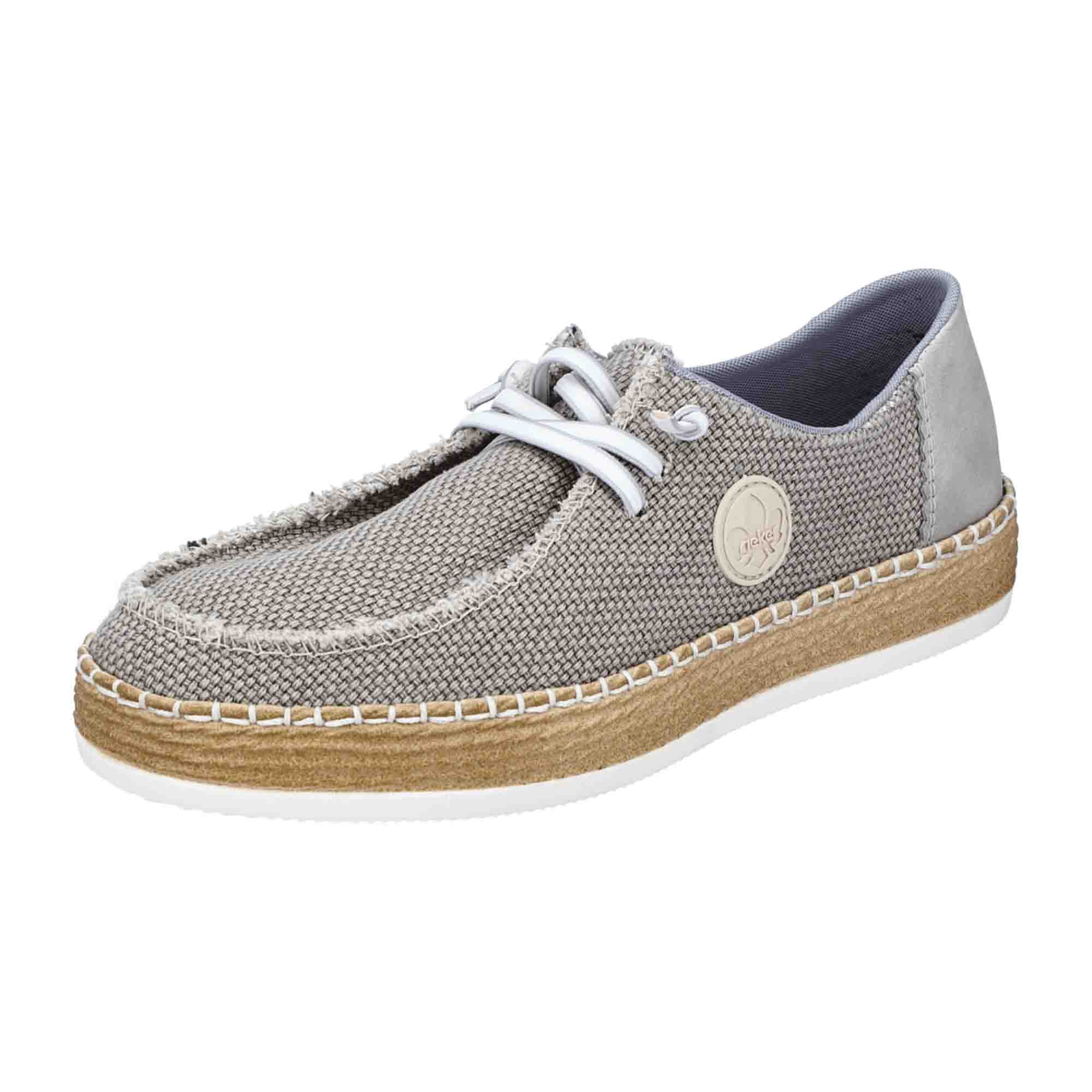 Rieker Beige Women's Slip-On Shoes with Comfort Sole and Elastic Insert