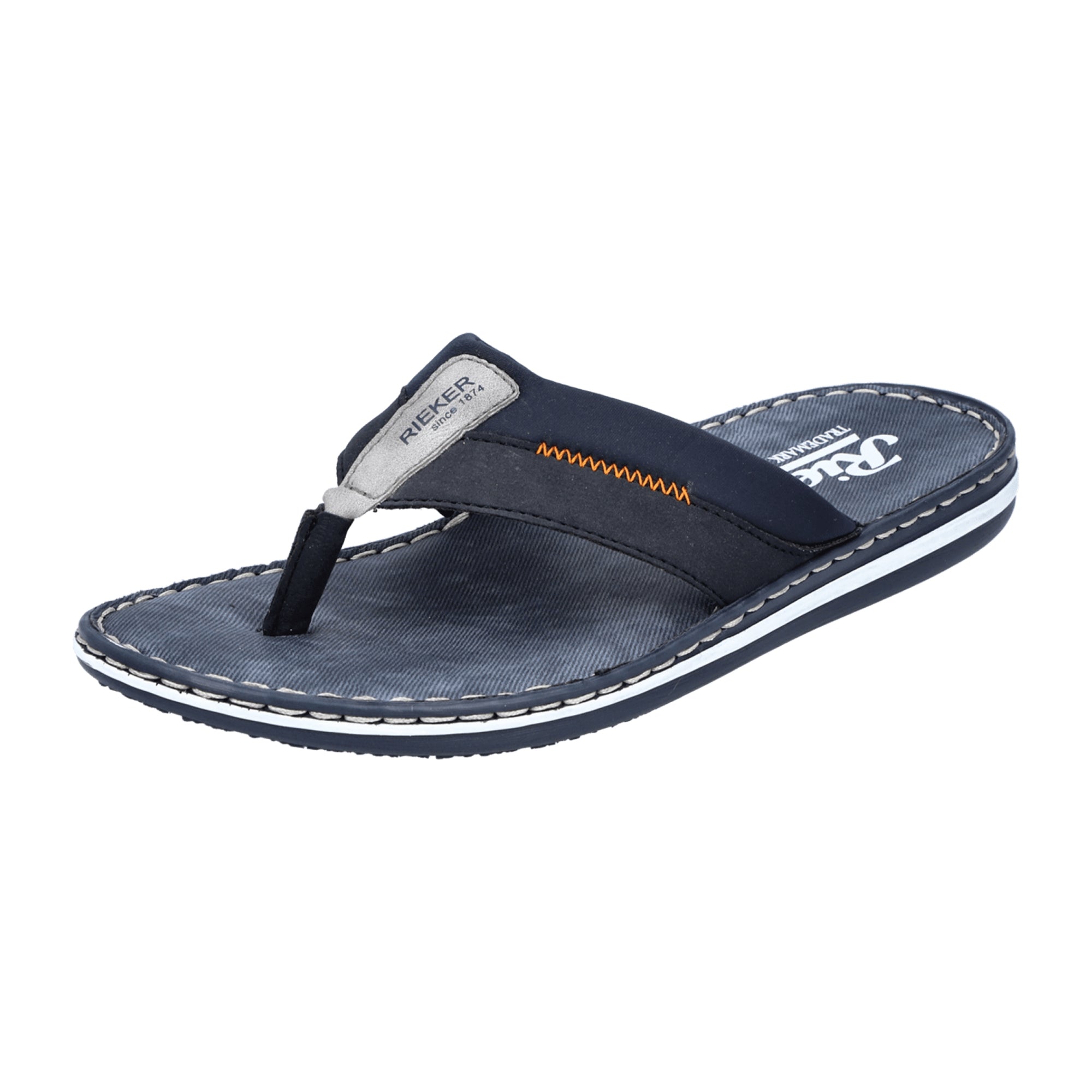 Rieker Men's Blue Slip-On Sandals with Shock-Absorbing Sole