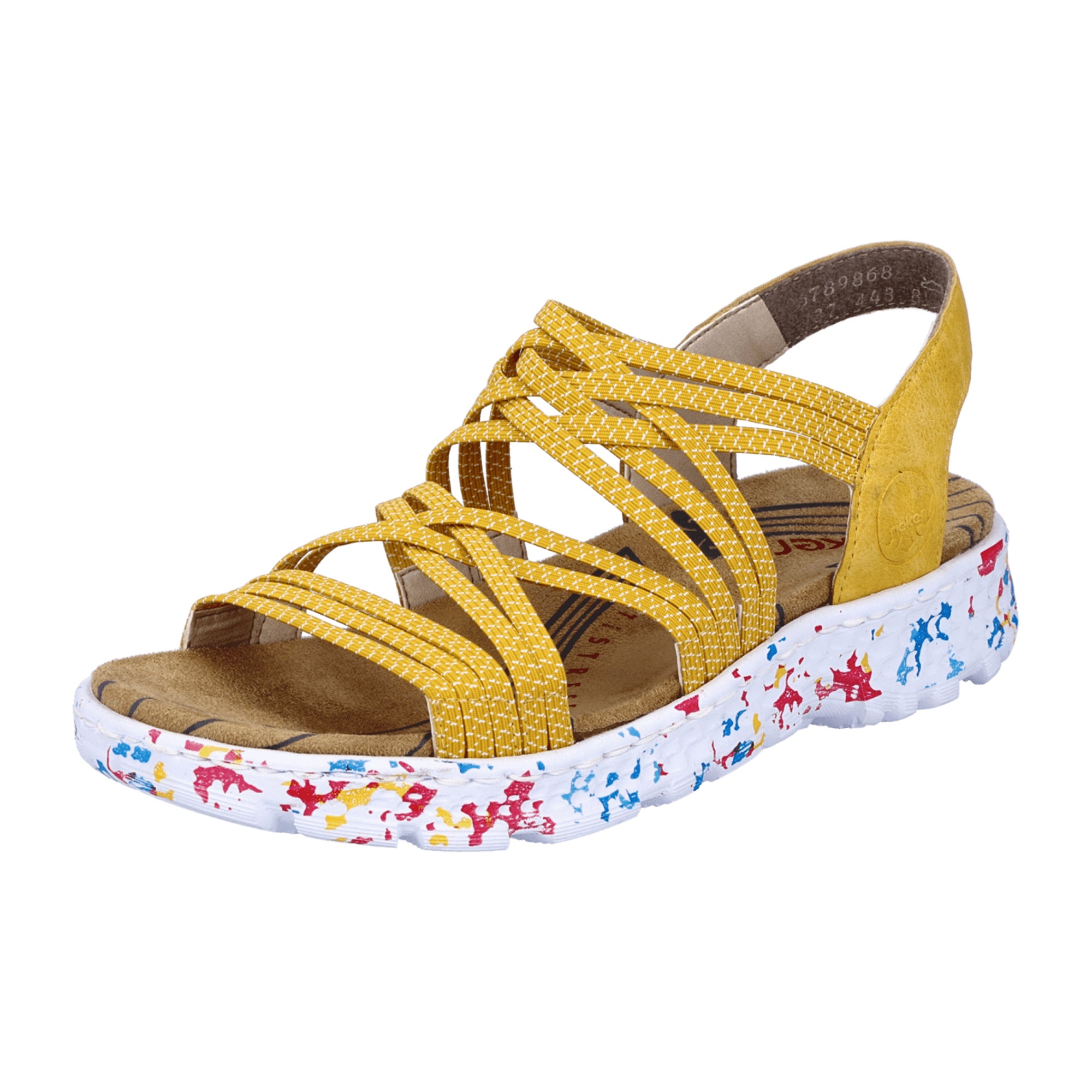 Rieker Women's Comfort Sandals Yellow Faux Leather with Velcro Straps