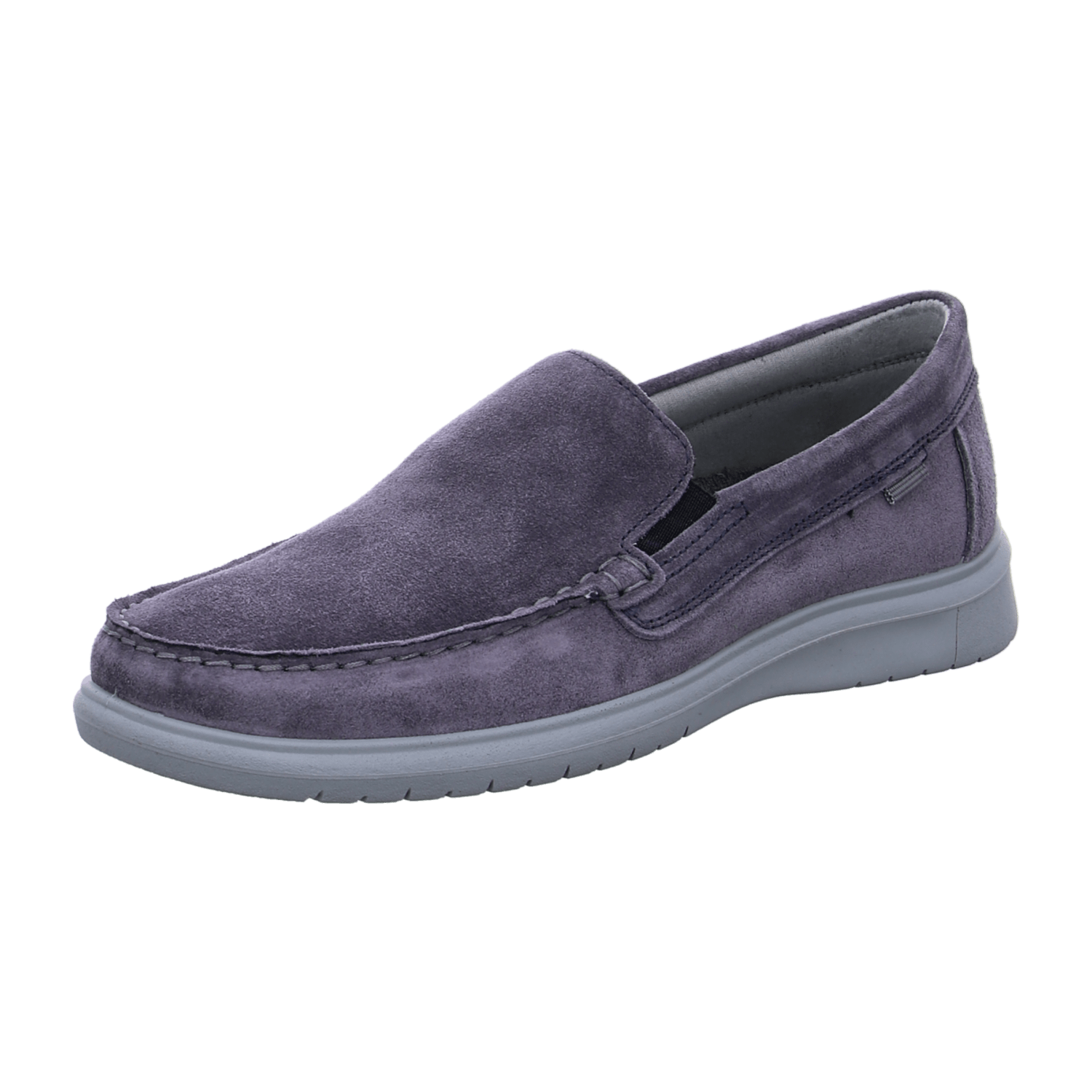ARA LAURO Men's Smooth Leather Lace-Up Moccasin Shoes in Blue