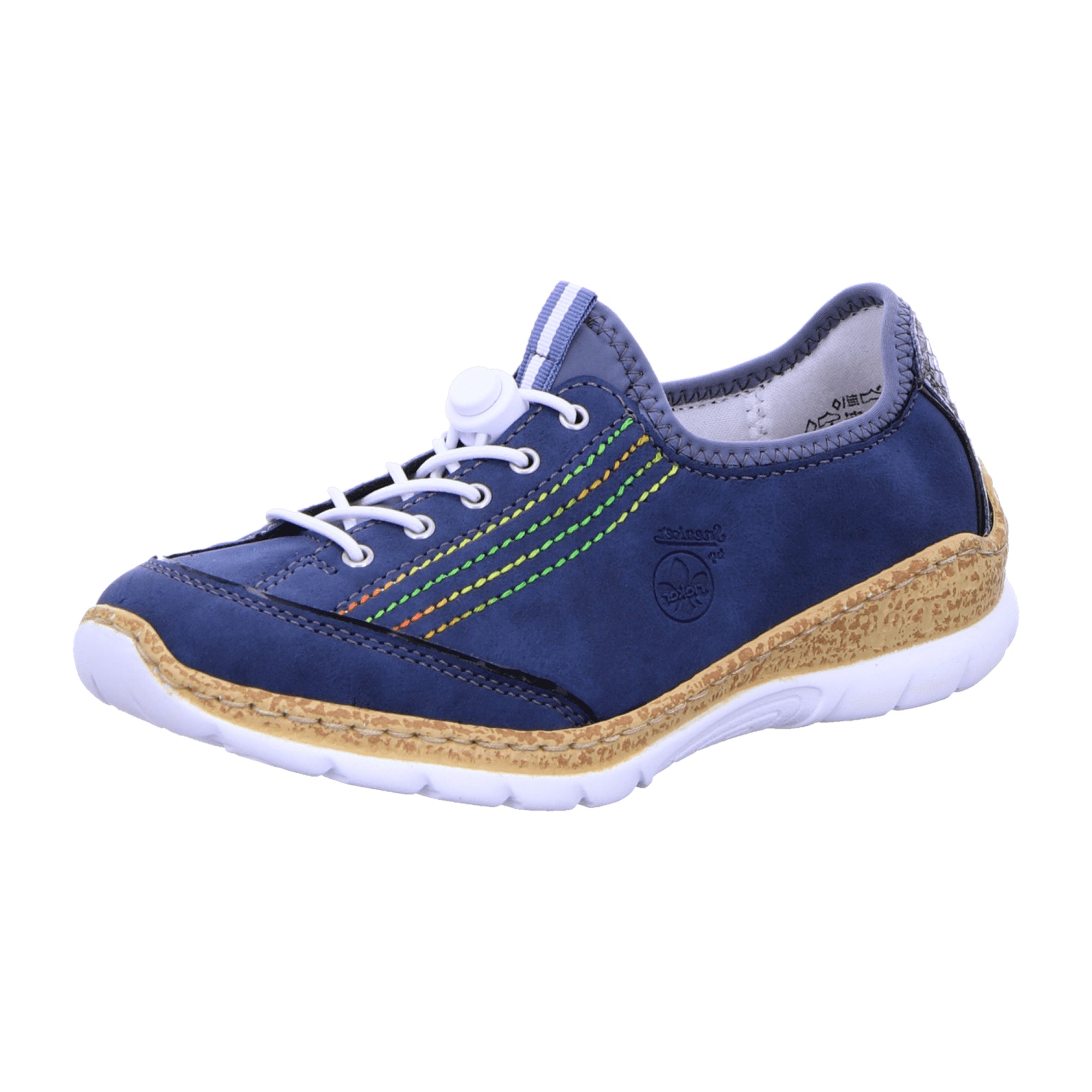 Rieker N42T0-14 Women's Blue Slip-On Shoes with Memory Foam Insole