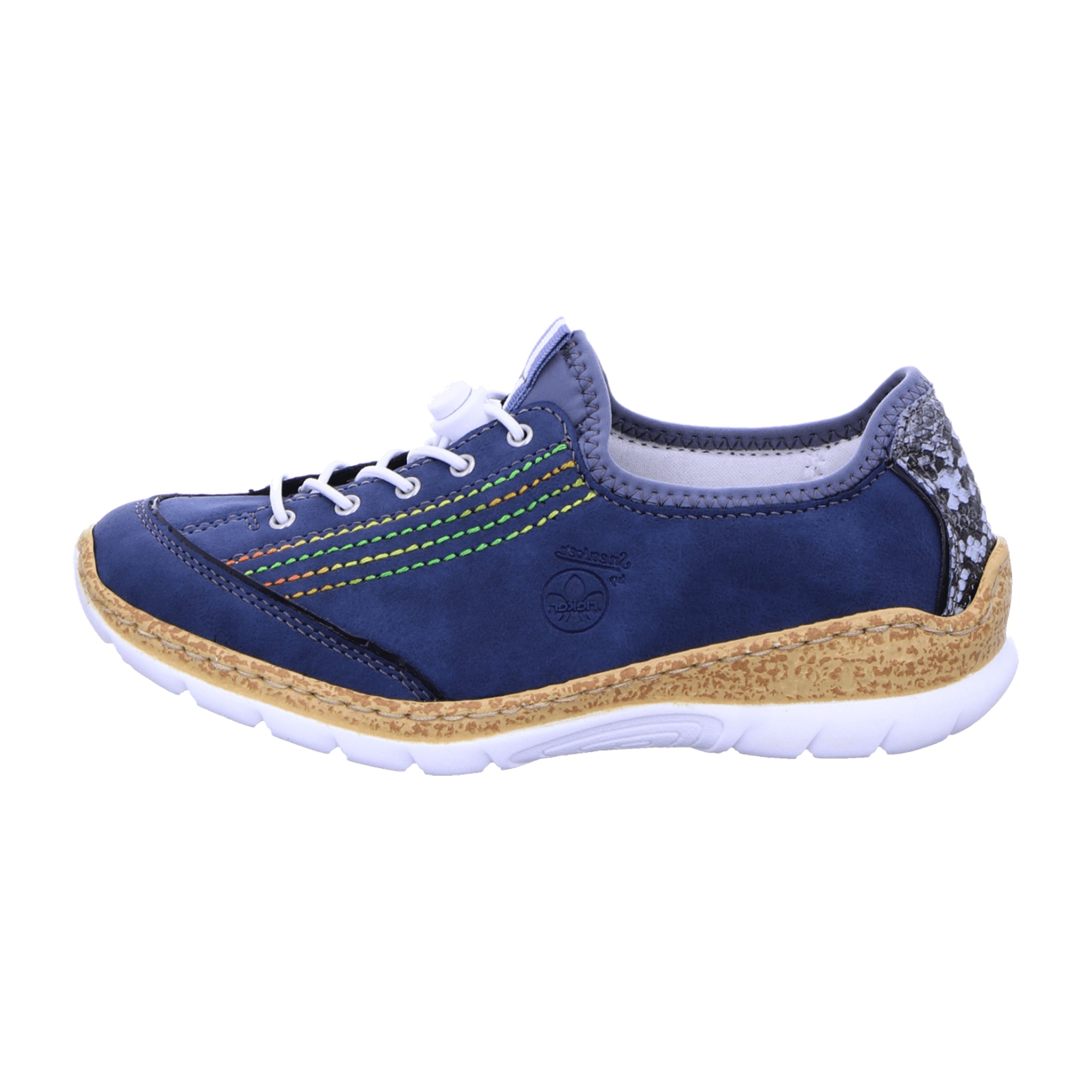 Rieker N42T0-14 Women's Blue Slip-On Shoes with Memory Foam Insole