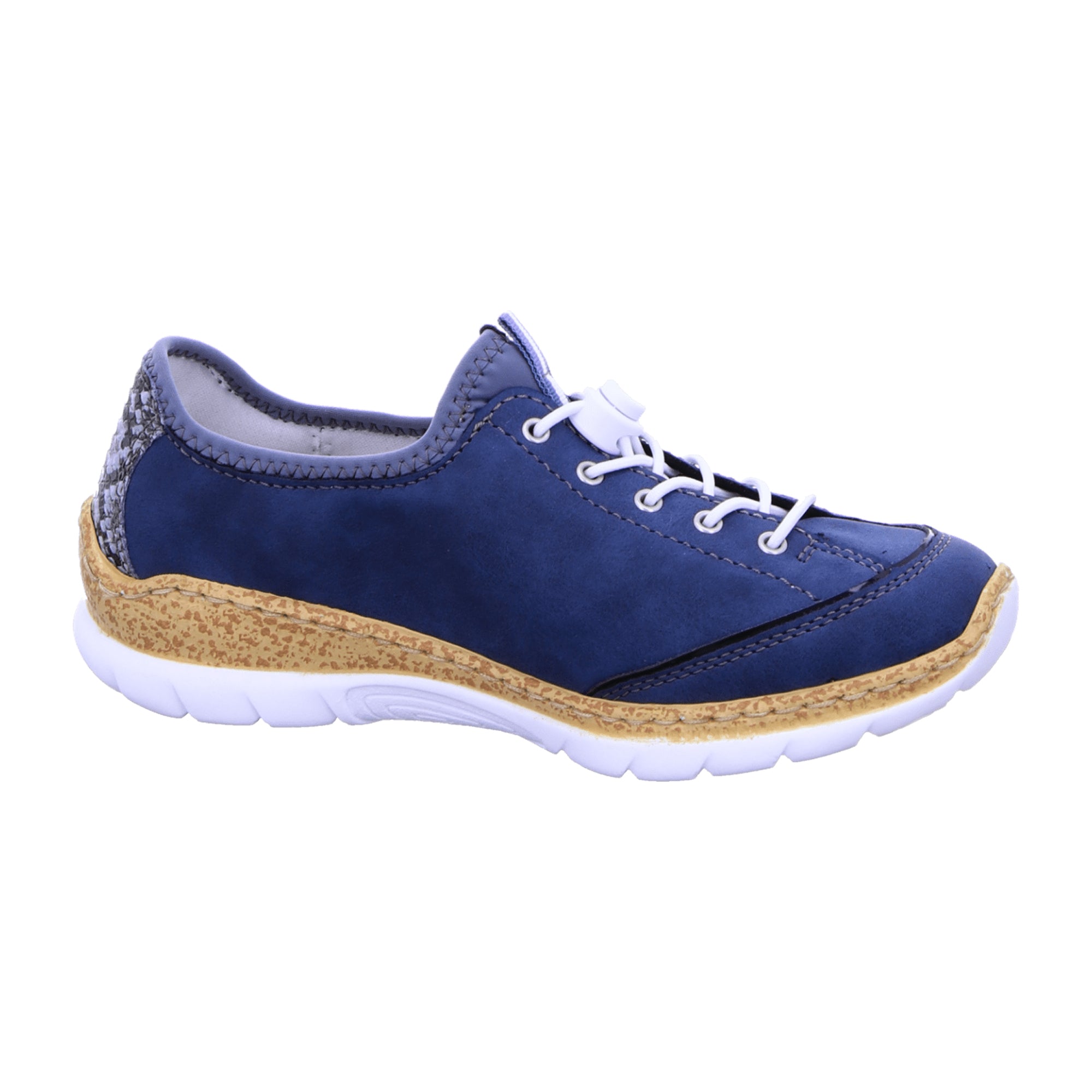 Rieker N42T0-14 Women's Blue Slip-On Shoes with Memory Foam Insole