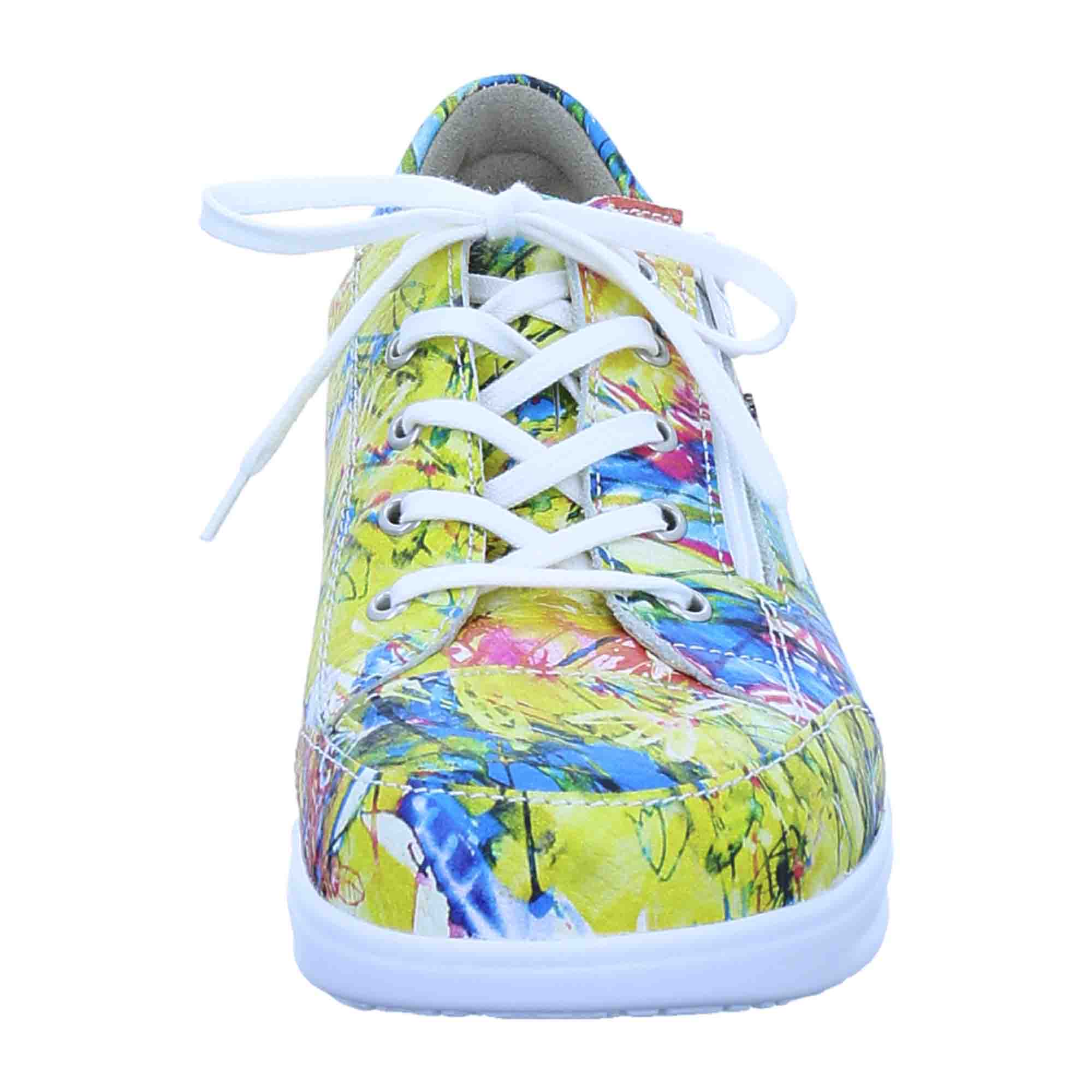 Finn Comfort Hachiouji Women's Lace-Up Shoe in Vibrant Yellow Leather