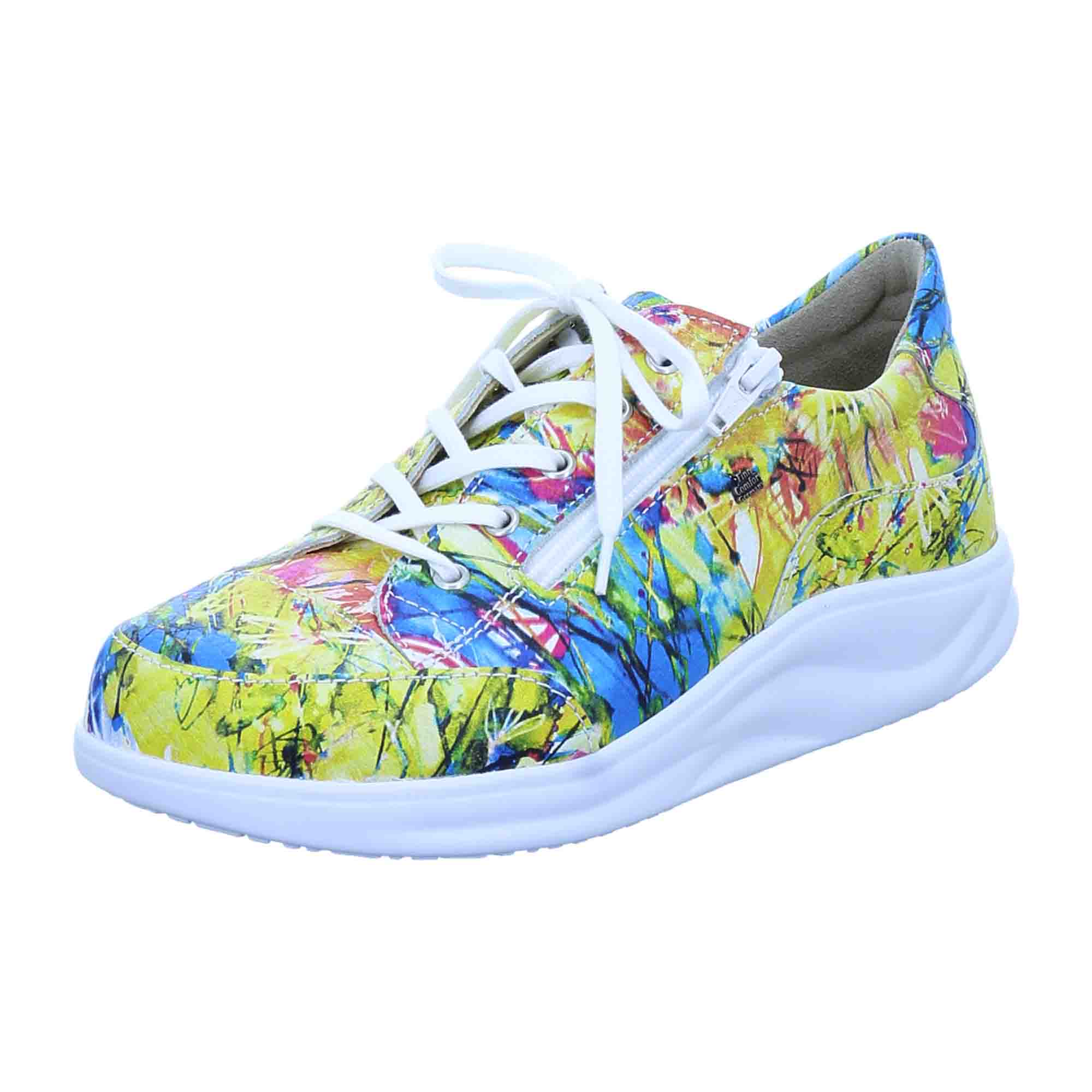 Finn Comfort Hachiouji Women's Lace-Up Shoe in Vibrant Yellow Leather