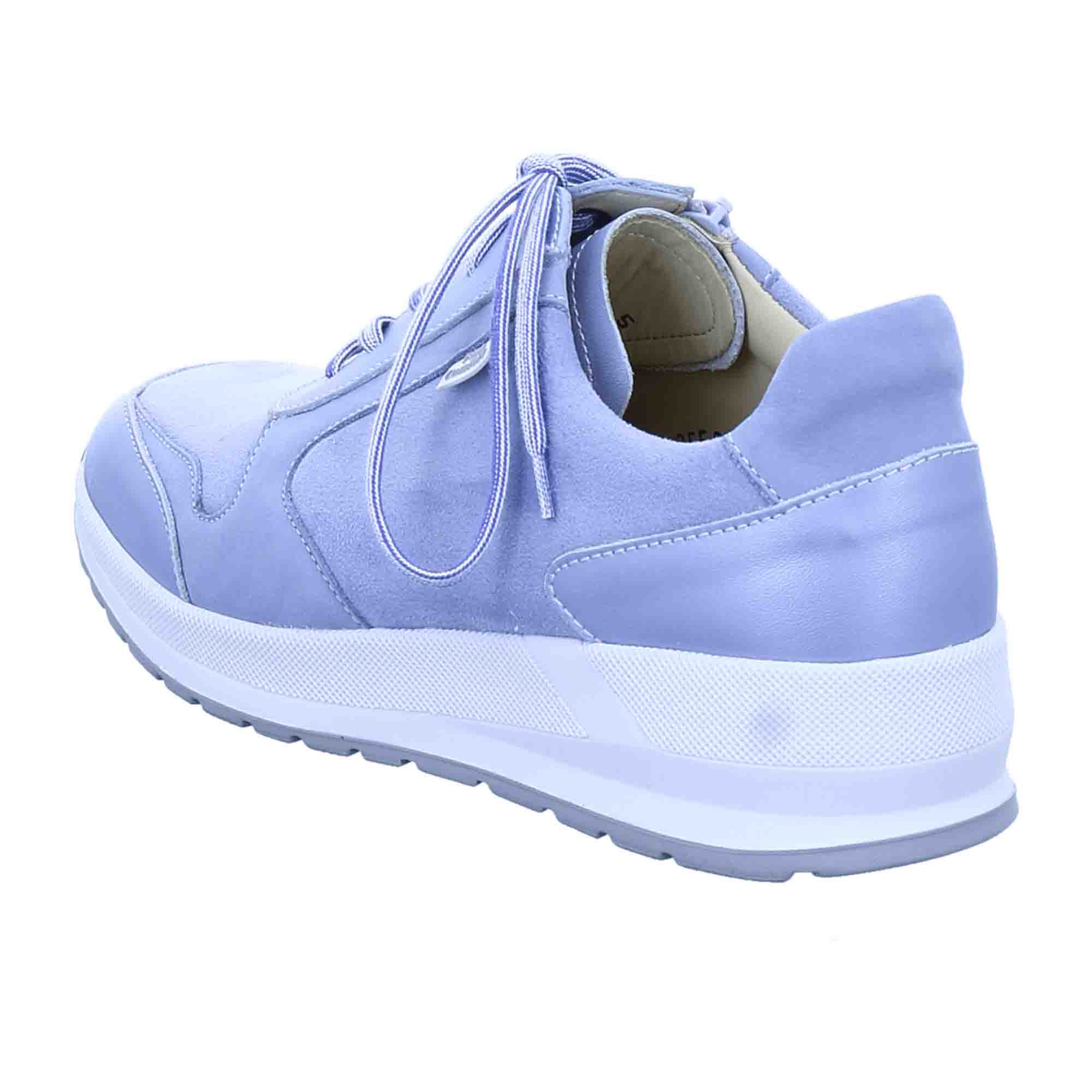 Finn Comfort Mori Sky Blue Lace-Up Shoes with Removable Insole - Comfortable Leather Shoes for Women