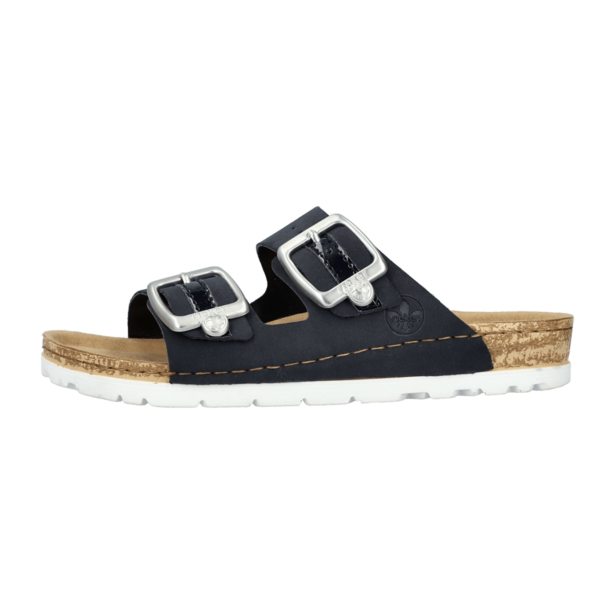 Rieker Women's Black Sandals with Velcro Strap and Shock-Absorbing Sole
