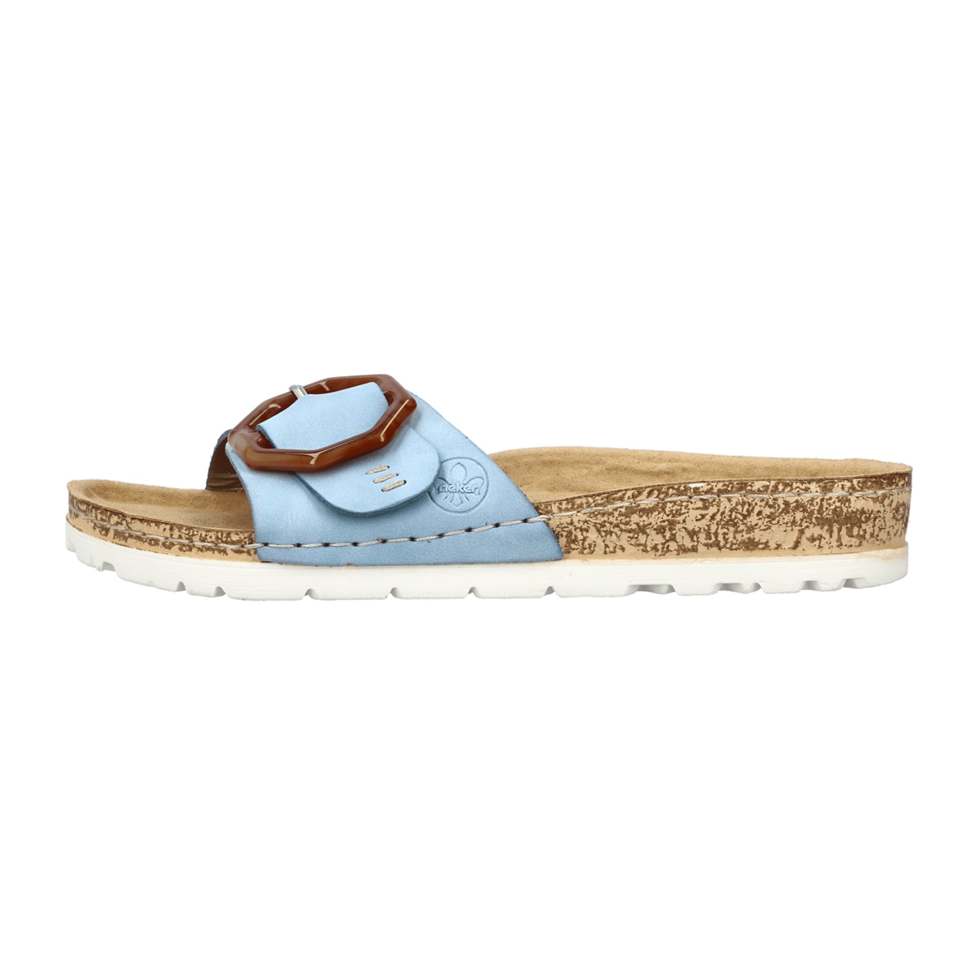 Rieker Women's Classic Slip-On Blue Sandals with Cushioned Sole - Bartel-Shop