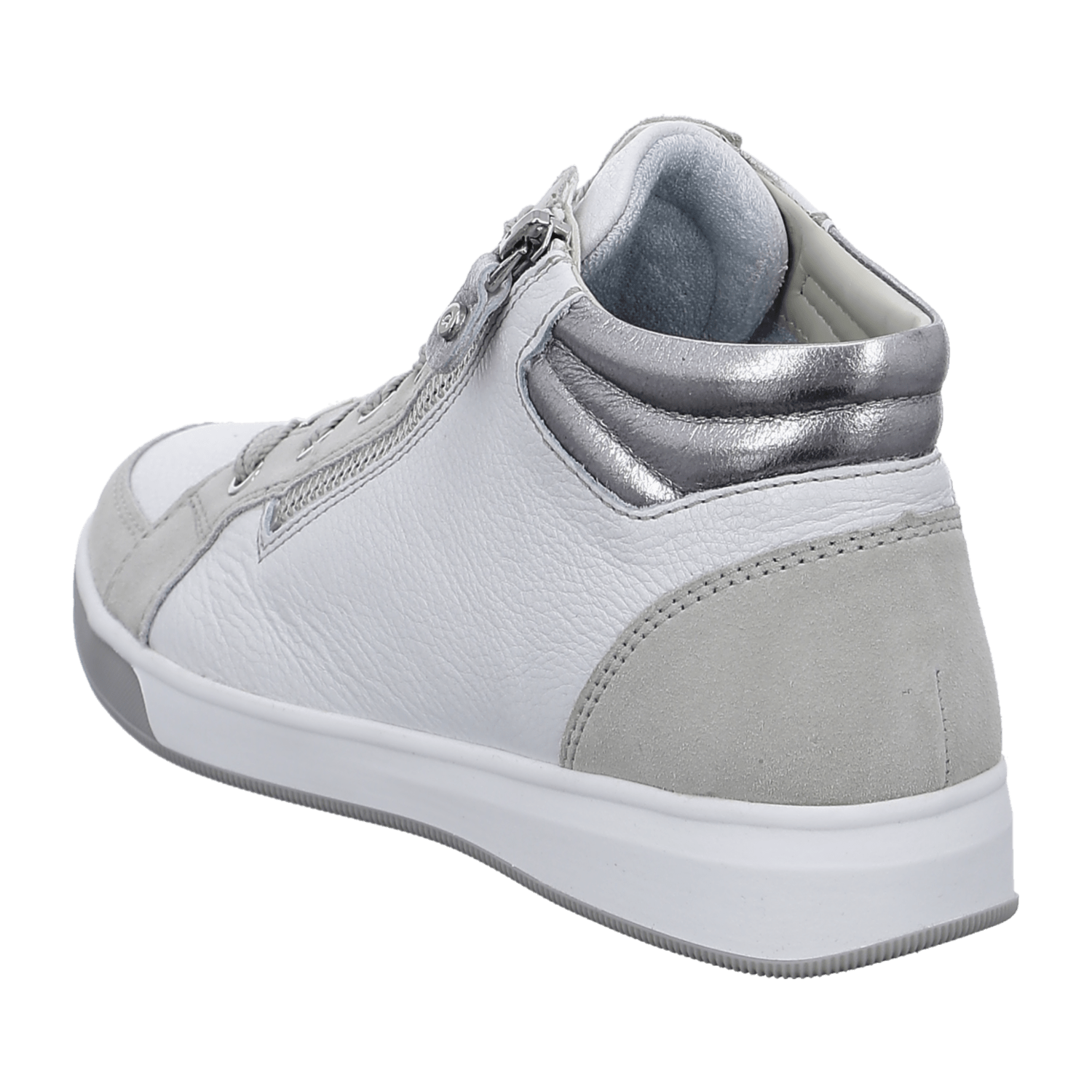 ARA ROM Women's Sneakers in White Smooth Leather with Lace-Up Closure and Textile Lining