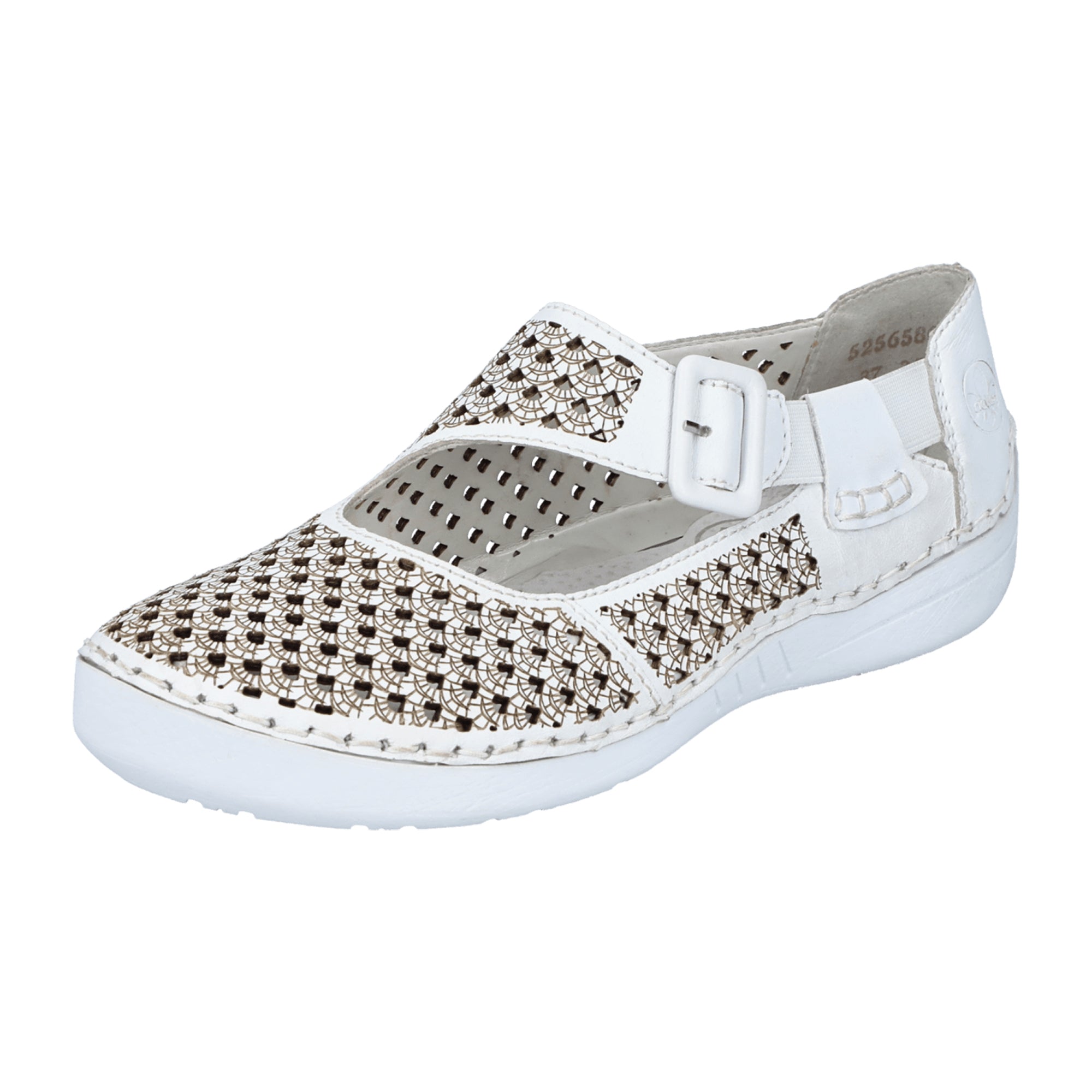 Rieker Women's White Slip-On Shoes with Comfort Sole and Elastic Insert