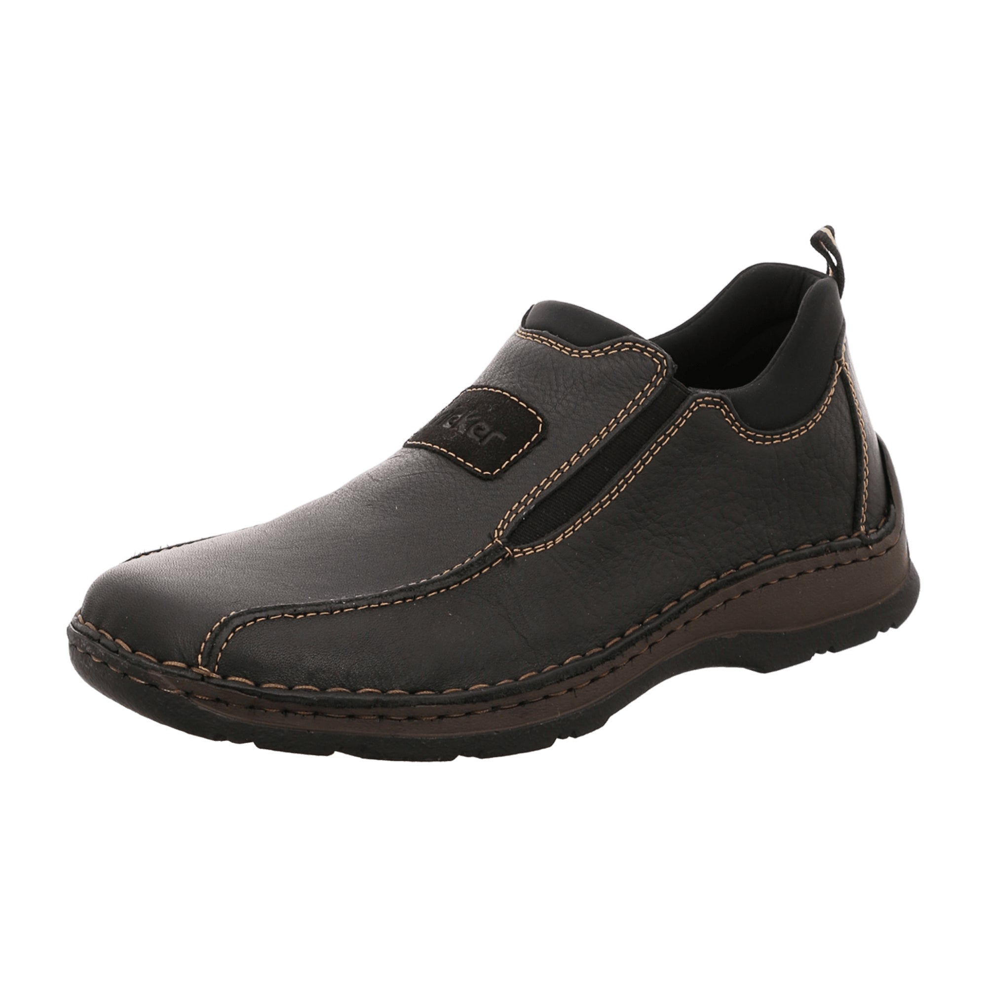 Rieker Men's Black Slip-On Shoes Comfortable Wide Fit Synthetic Leather