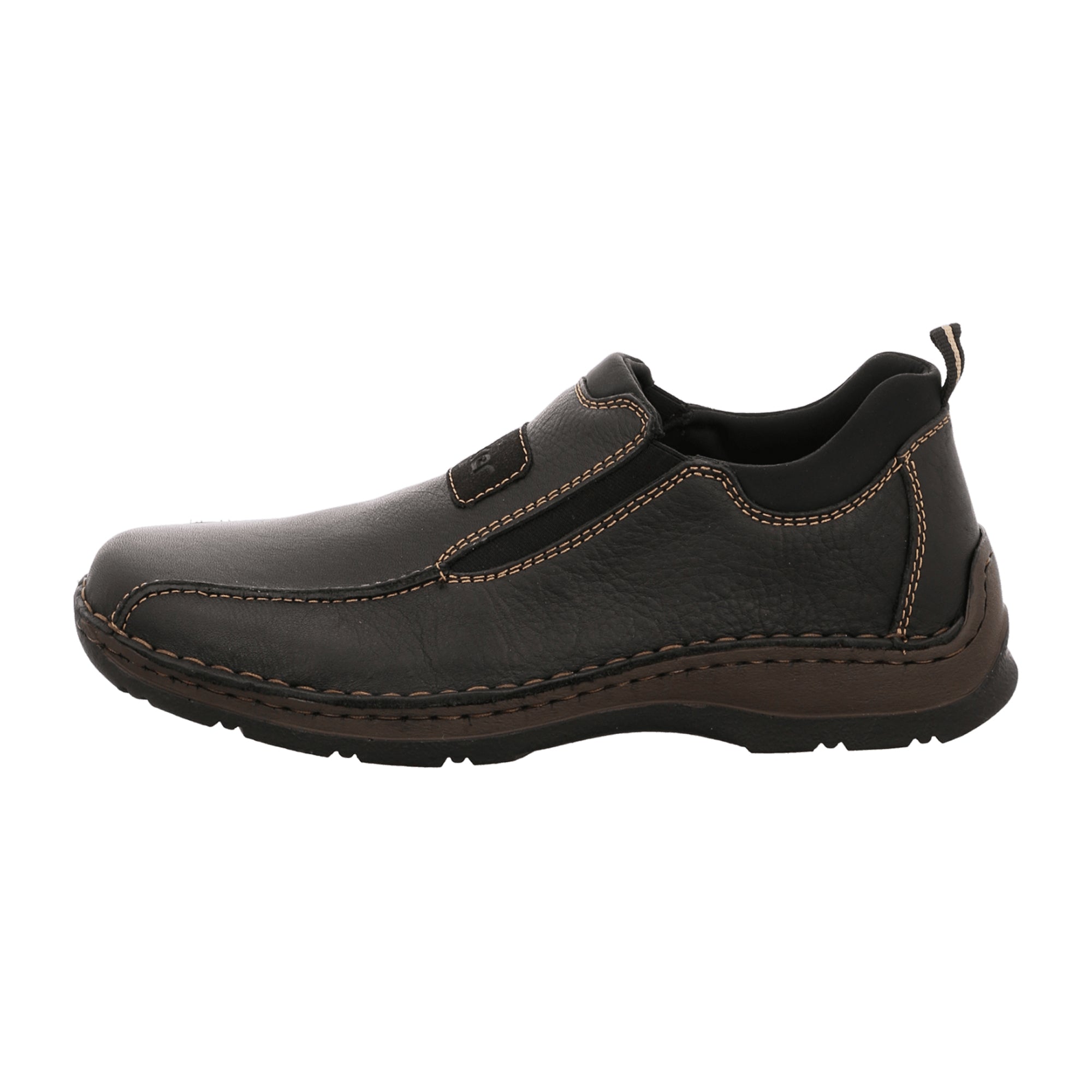 Rieker Men's Black Slip-On Shoes Comfortable Wide Fit Synthetic Leather