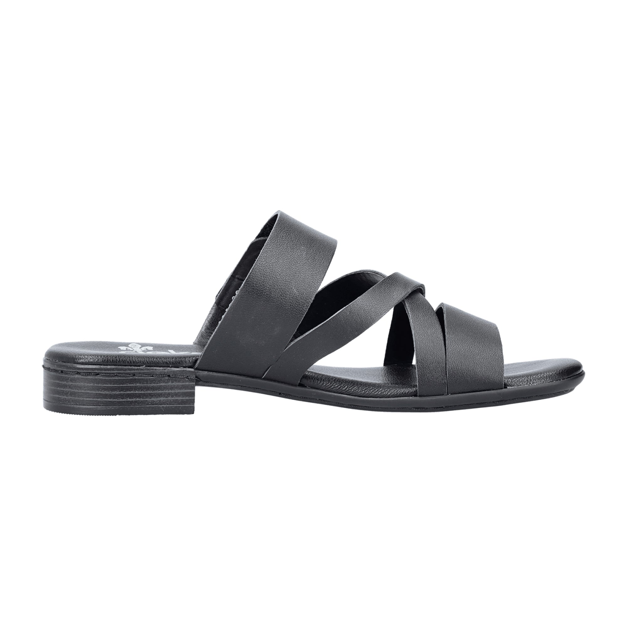 Rieker Women's Black Sandals 60255-00 Block Heel Open Toe Comfortable Shoes