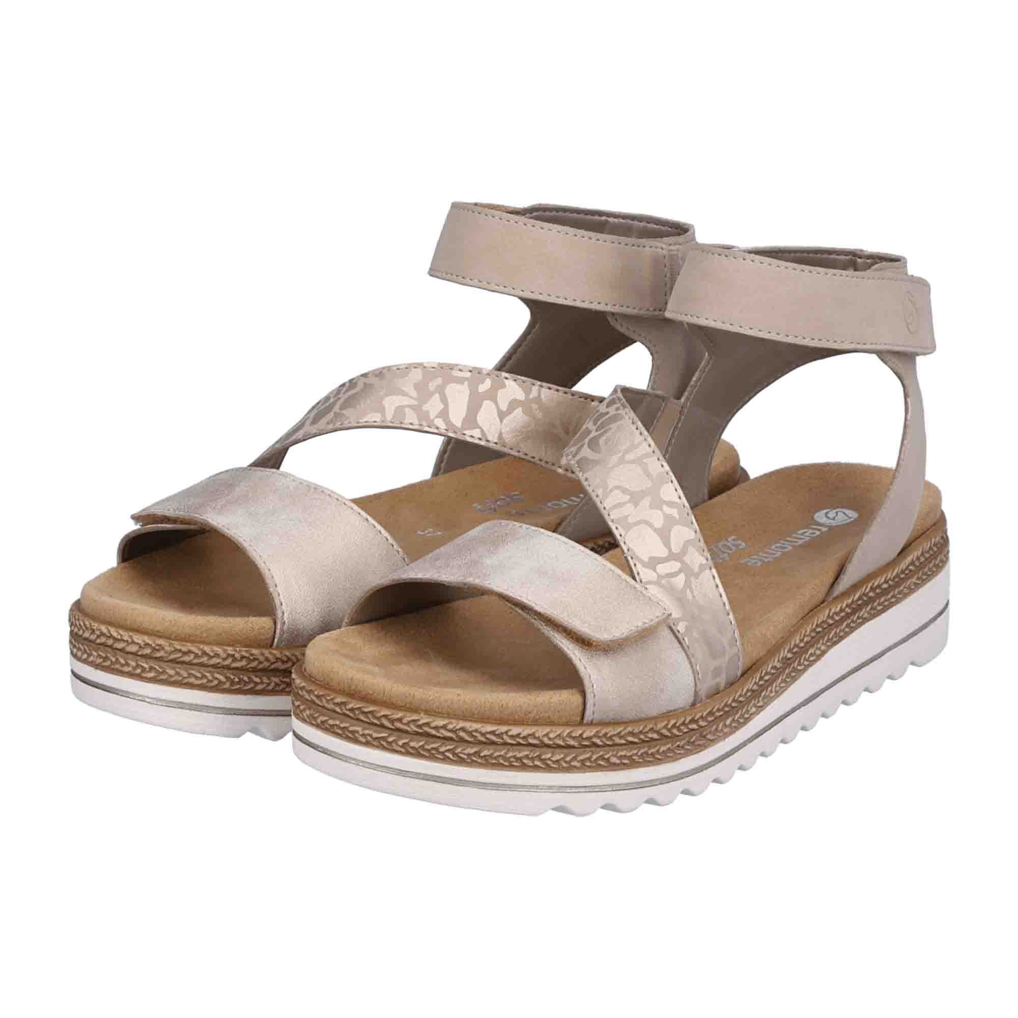 Beige Remonte Women's Sandals for Spring and Summer