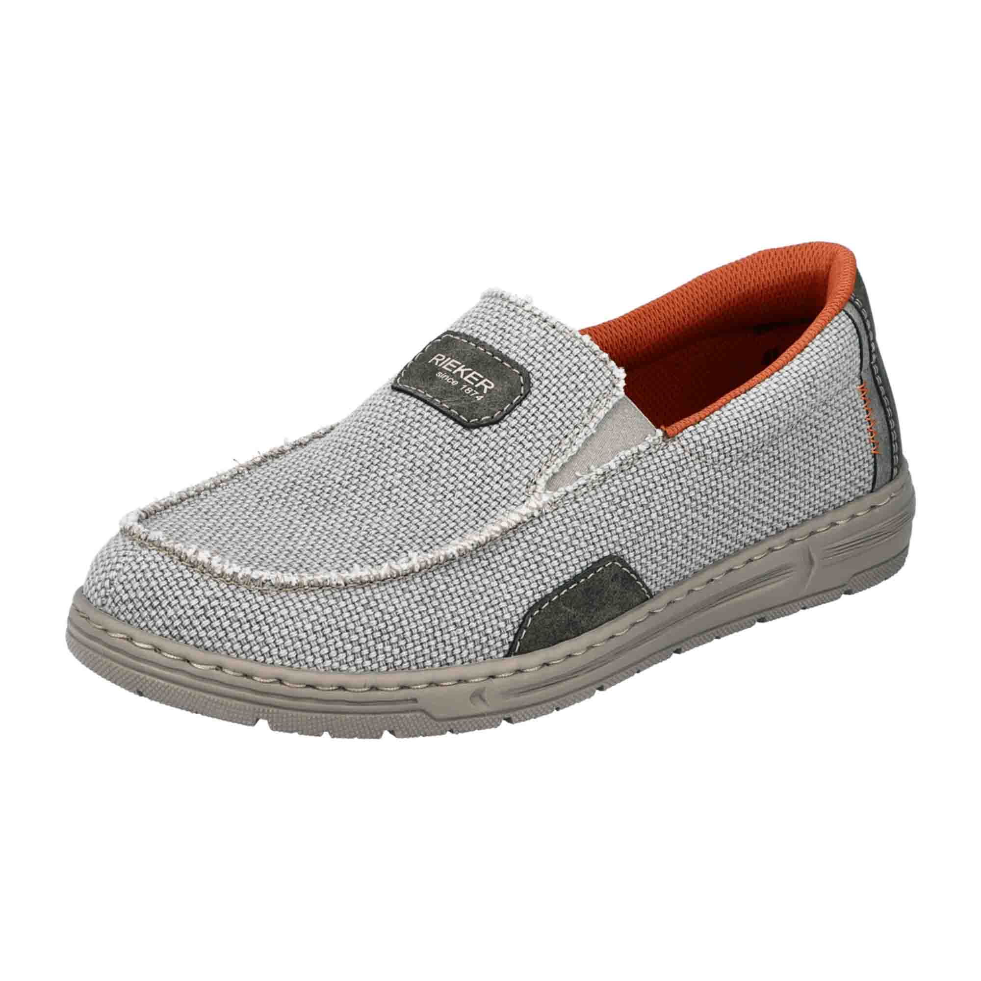 Rieker Beige Men's Slip-On Shoes with Removable Insole and EVA Sole