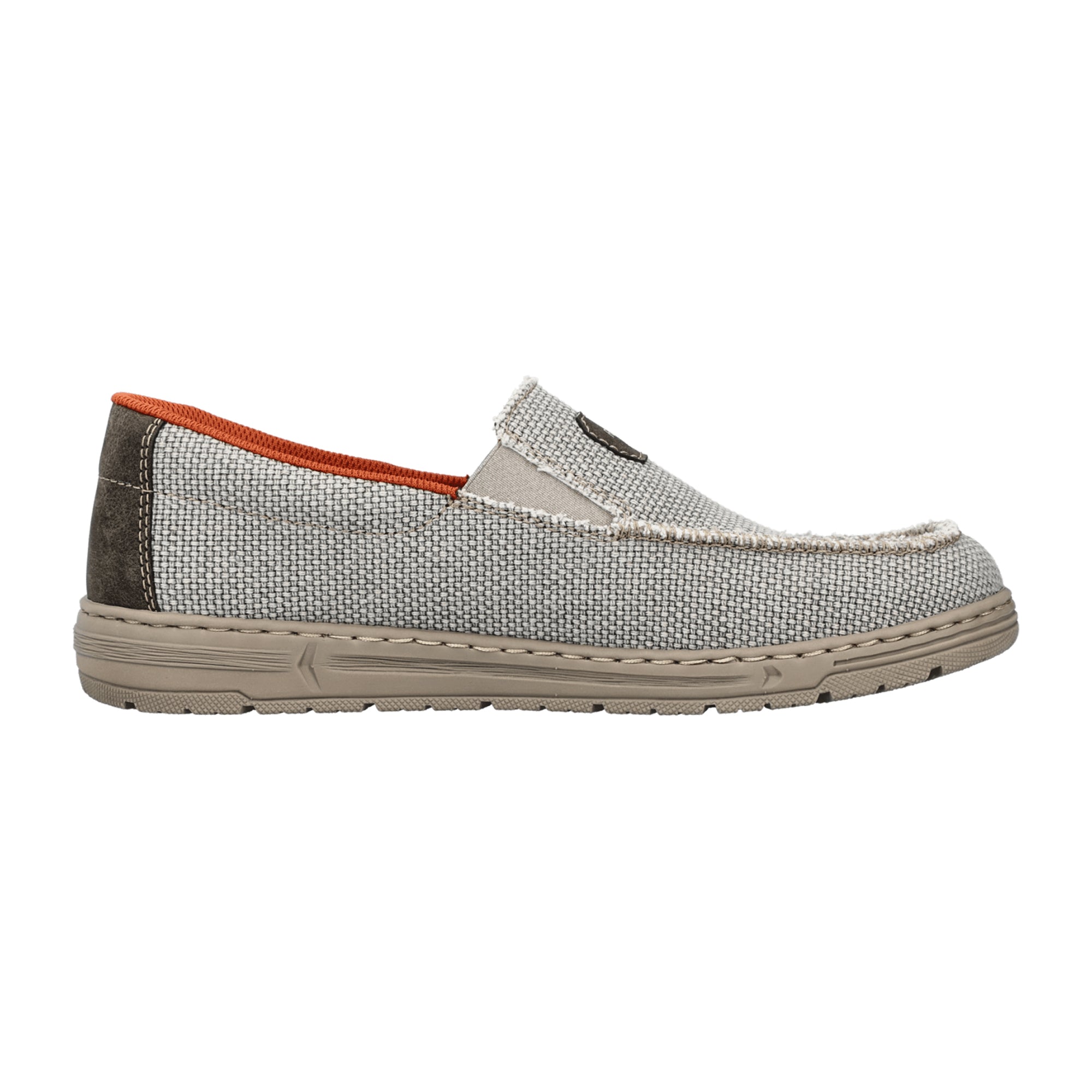 Rieker Beige Men's Slip-On Shoes with Removable Insole and EVA Sole