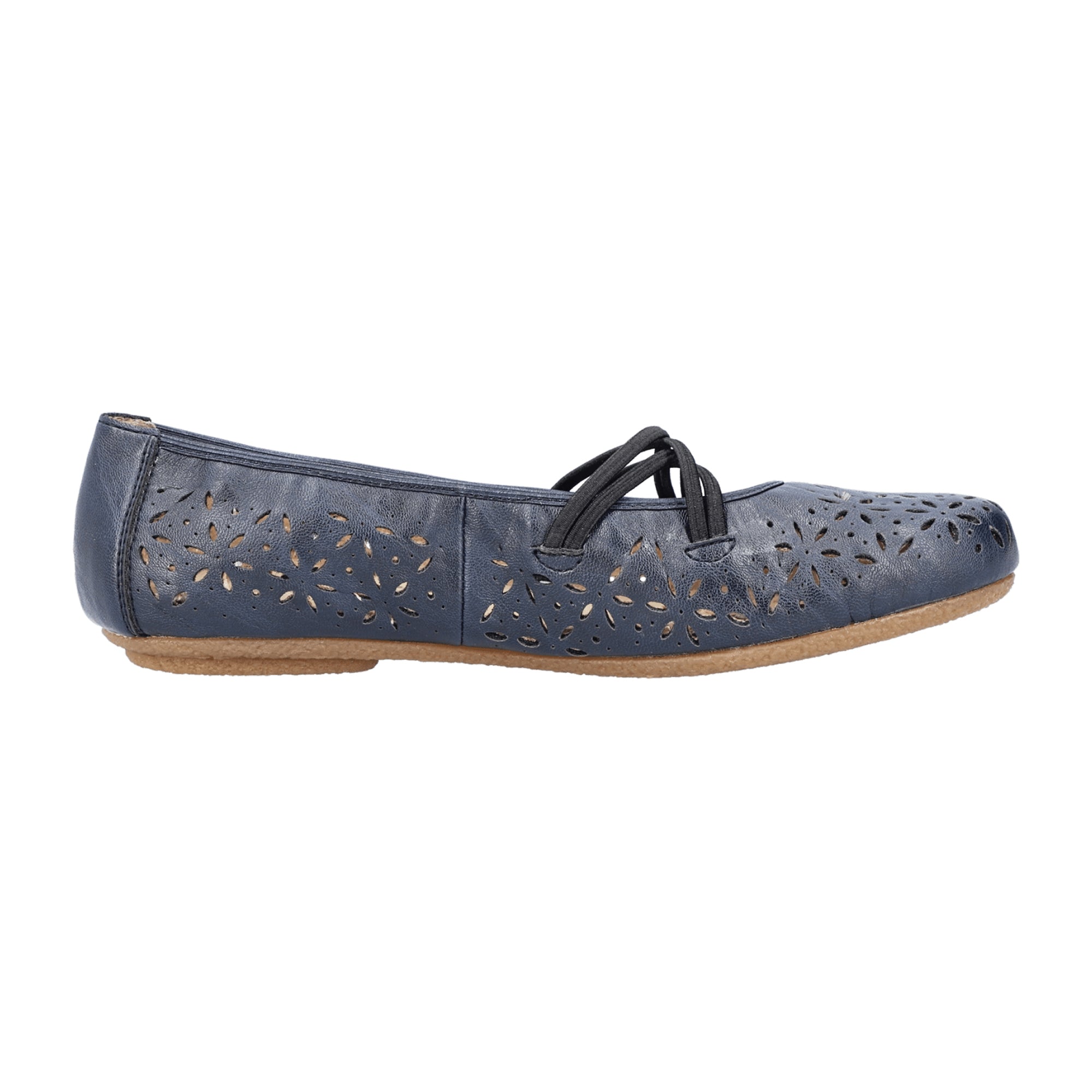 Rieker Women's Blue Slip-On Shoes with Removable Insole and Synthetic Sole