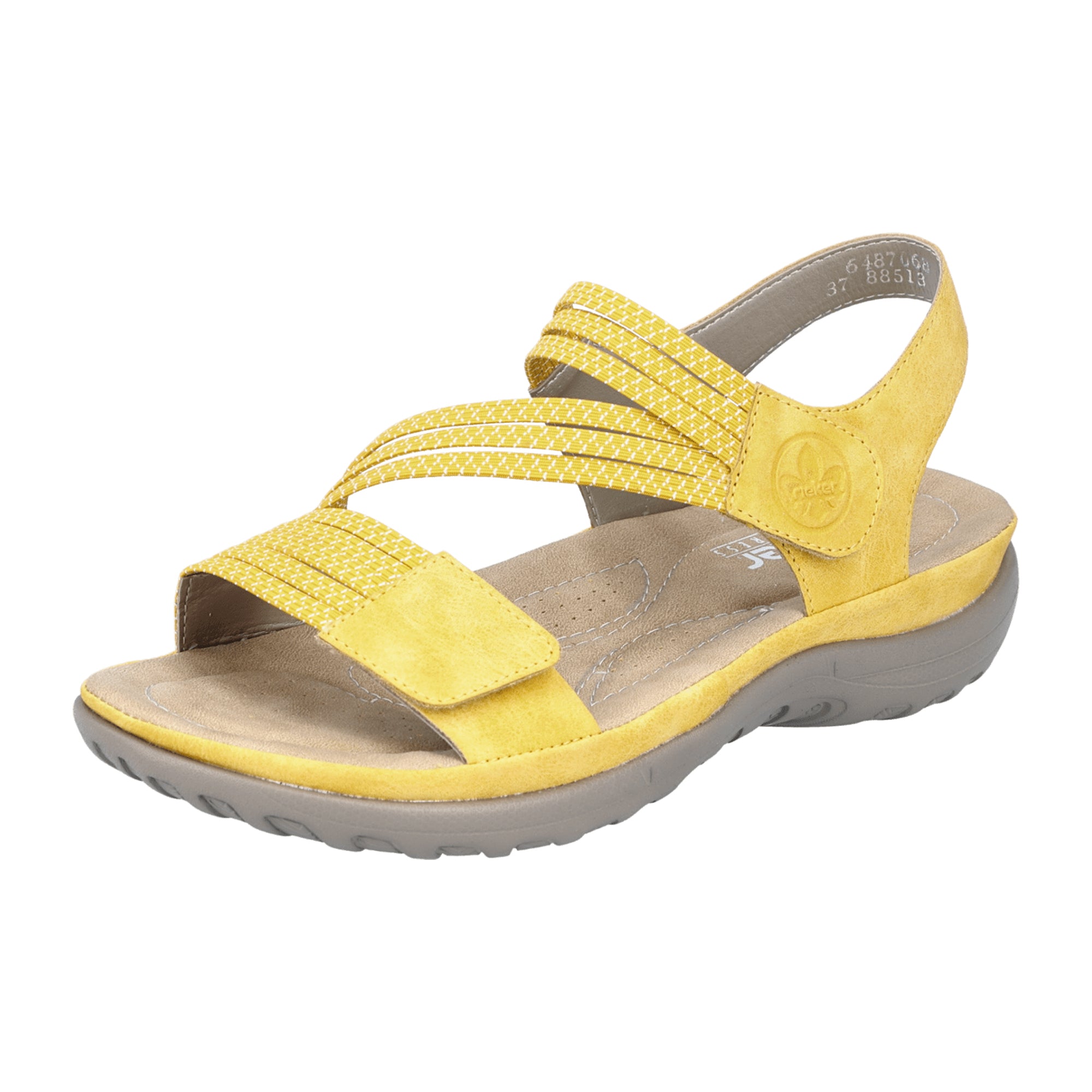 Rieker FSK Women's Sandals Yellow Comfortable Open Toe Velcro Closure