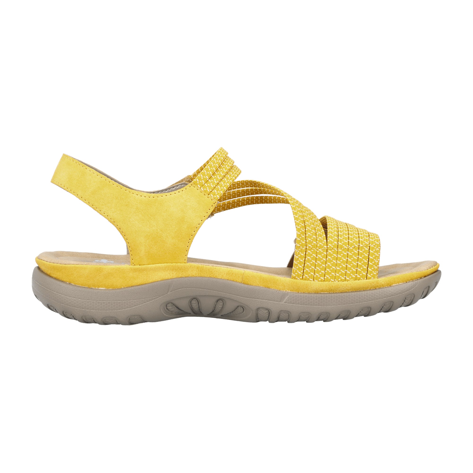Rieker FSK Women's Sandals Yellow Comfortable Open Toe Velcro Closure