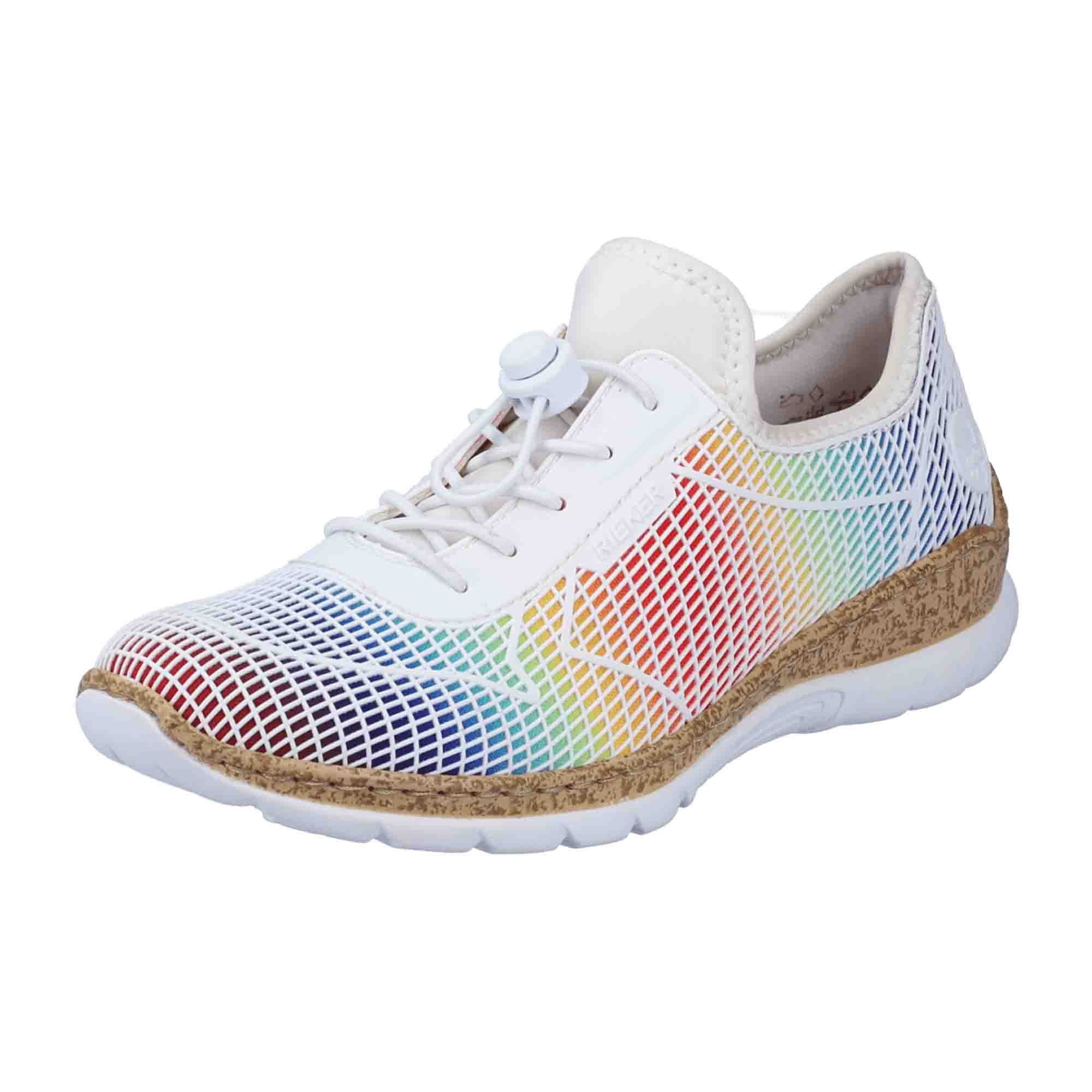 Rieker Comfortable Women's Slip-On Shoes Colorful Textile Synthetic Material