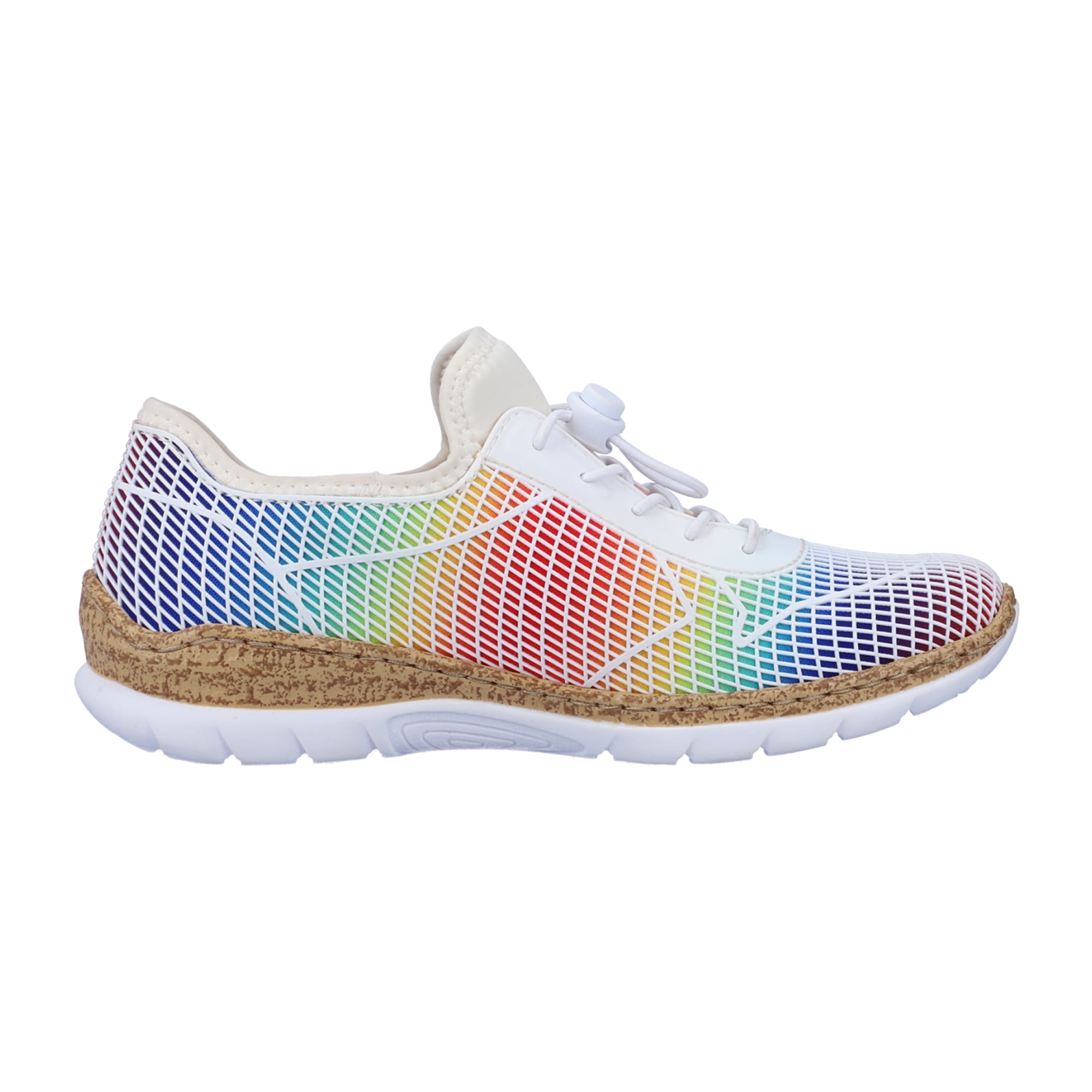 Rieker Comfortable Women's Slip-On Shoes Colorful Textile Synthetic Material