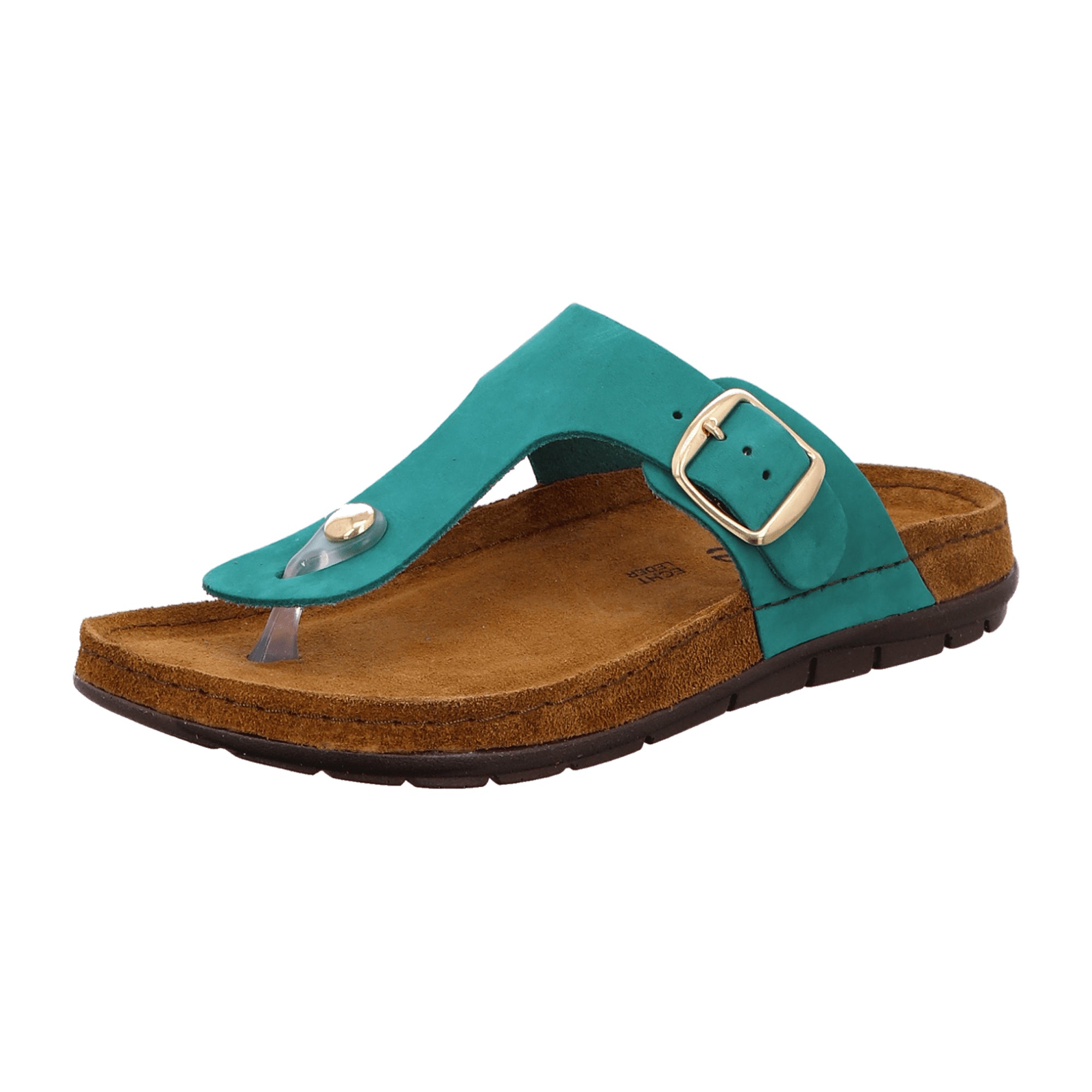 Rohde Rodigo Green Leather Women's Comfort Sandals with Shock Absorber
