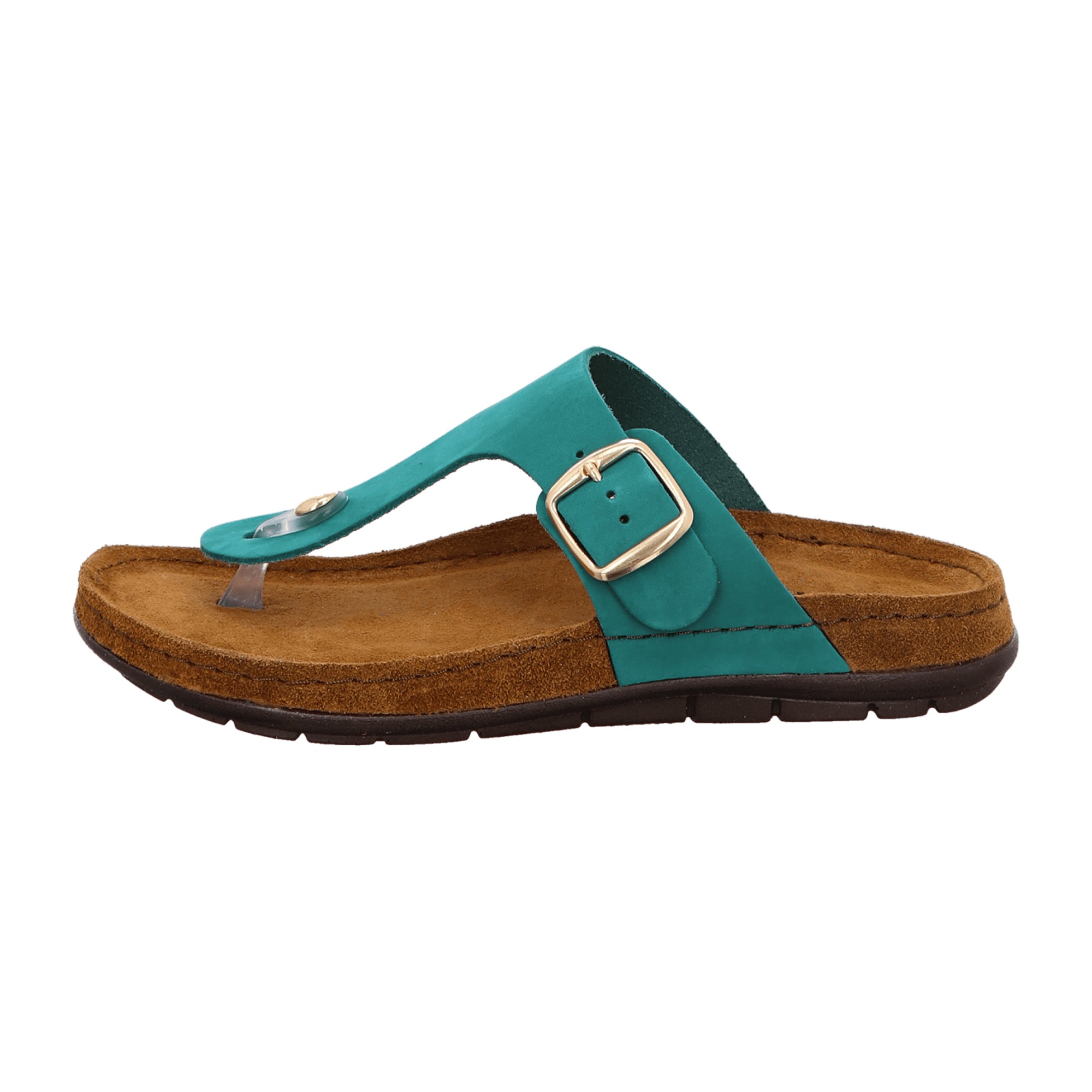 Rohde Rodigo Green Leather Women's Comfort Sandals with Shock Absorber