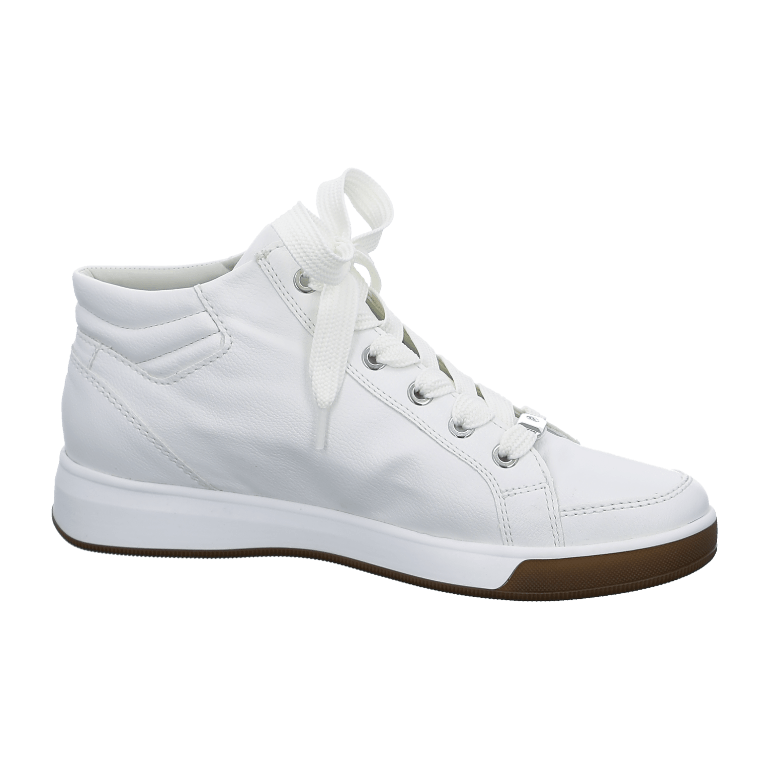 ARA ROM Women's Sneakers in White with Bungee Lace Closure, Synthetic Upper