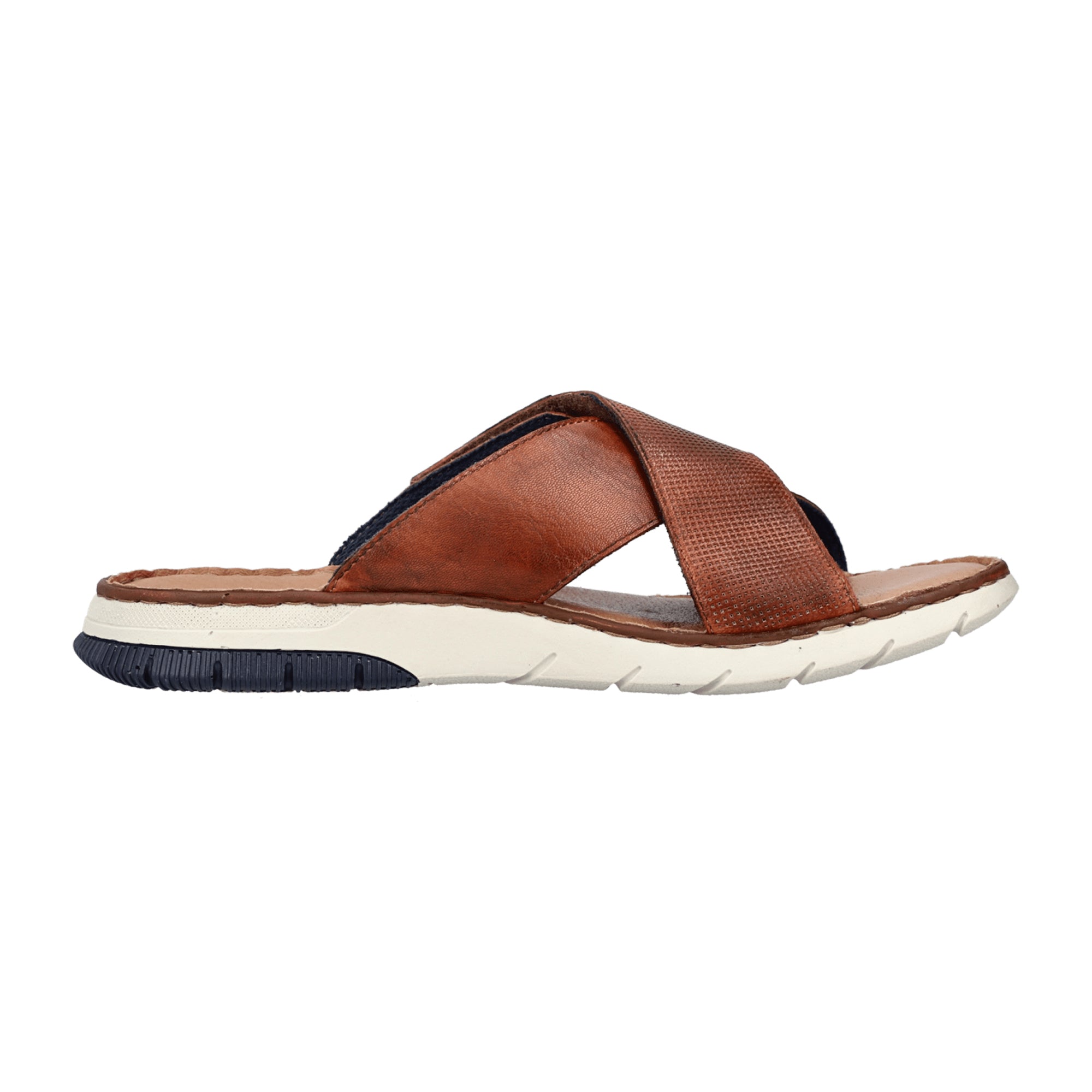 Rieker Men's Brown Blue Casual Slip-On Shoes Synthetic Leather Spring Summer - Bartel-Shop