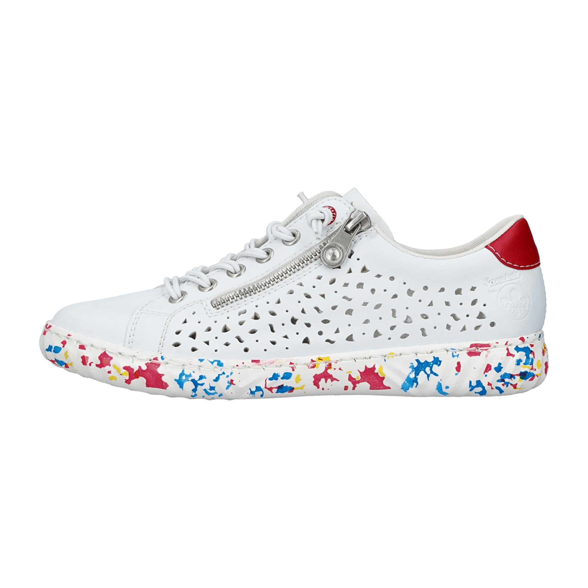 Rieker FSK Women's White Slip-On Shoes Synthetic Leather Round Toe