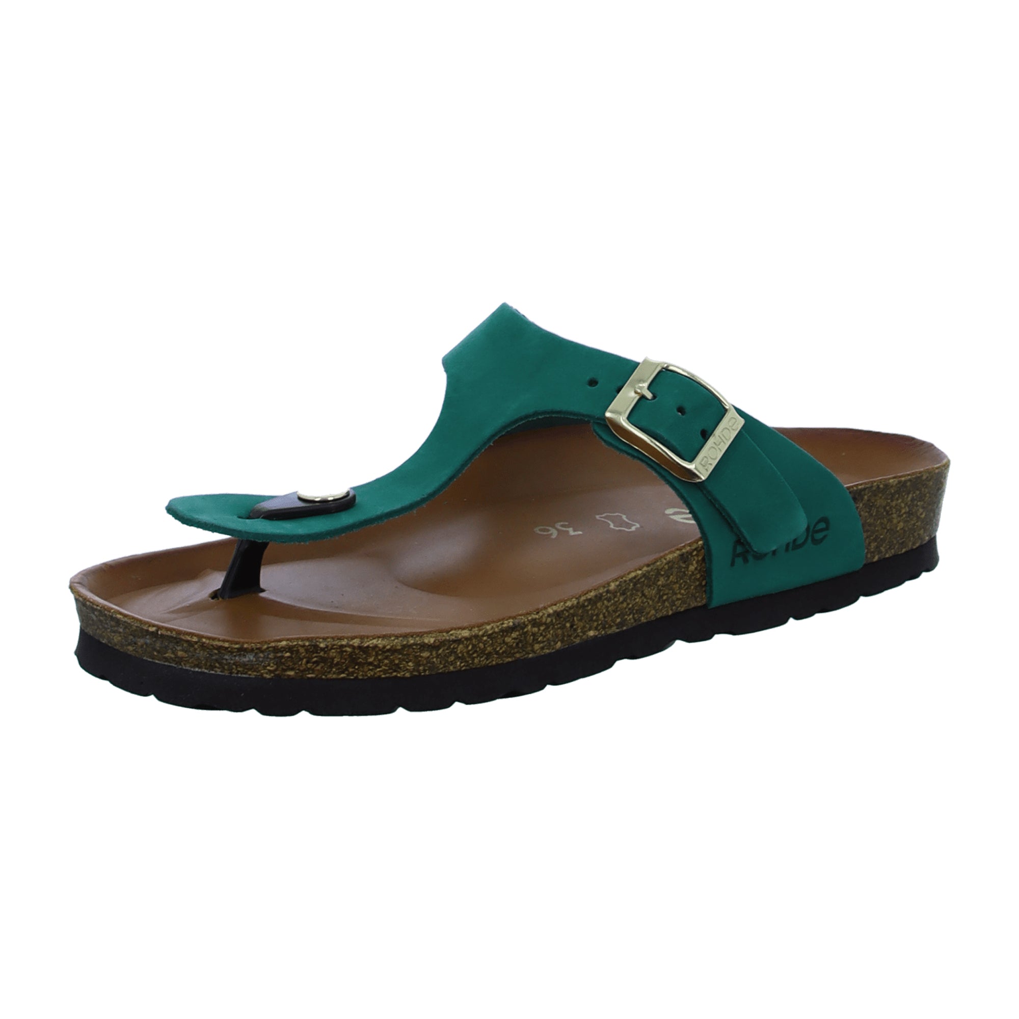 Rohde Alba Women's Green Leather Sandals Open Toe Spring Summer Casual Shoes