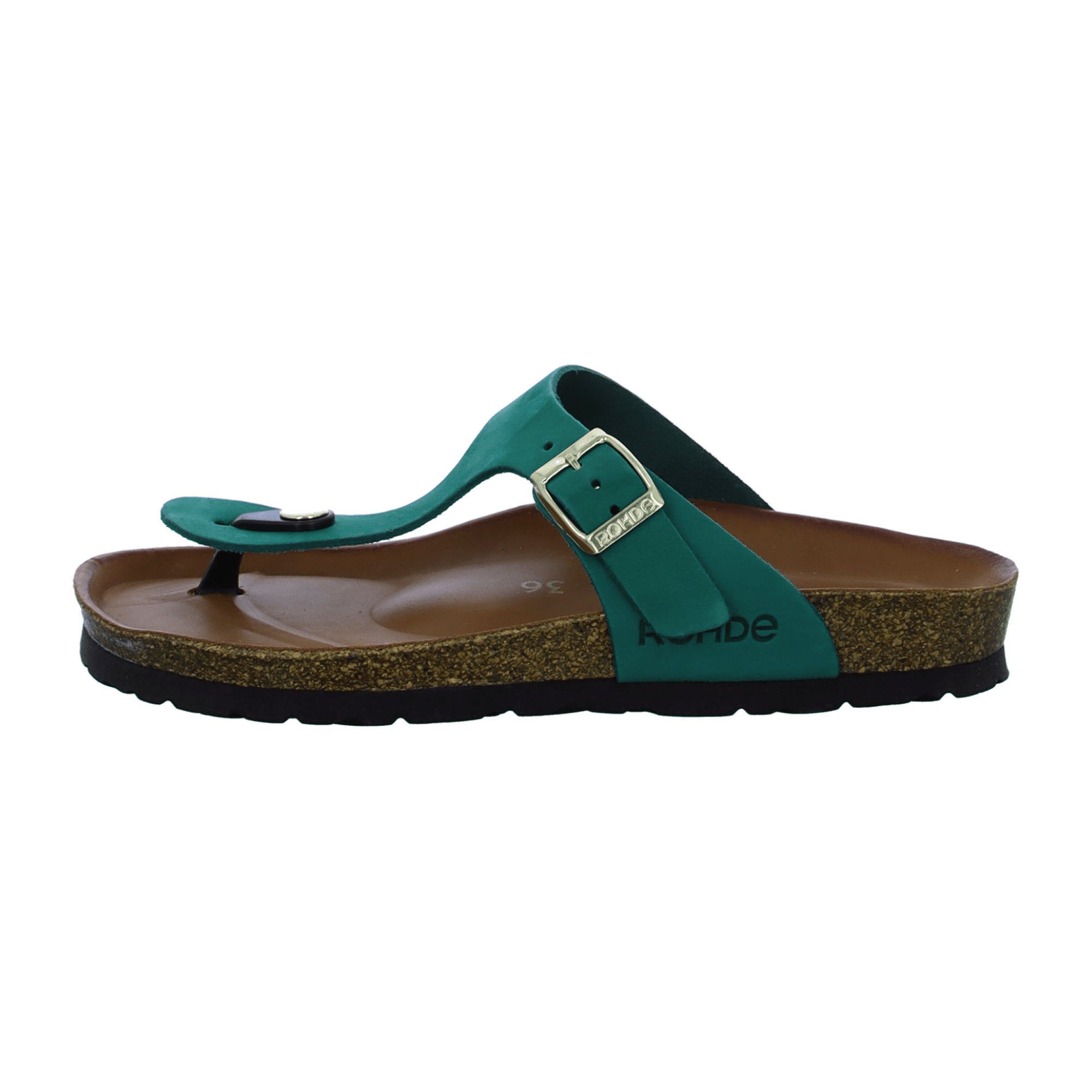 Rohde Alba Women's Green Leather Sandals Open Toe Spring Summer Casual Shoes